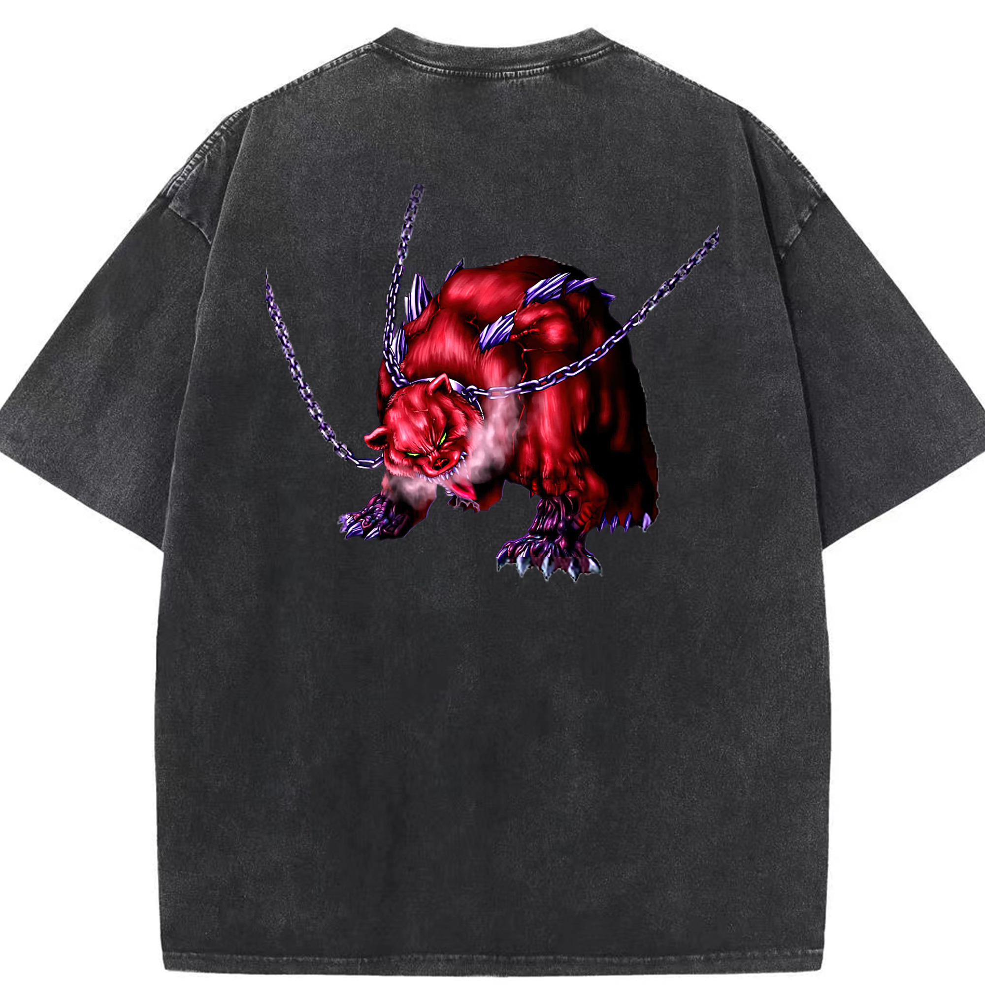 （画像用） 遊☆戯☆王 Yu-Gi-Oh! 綿100% ヴィンテージ風 半袖Tシャツ（背面プリント）