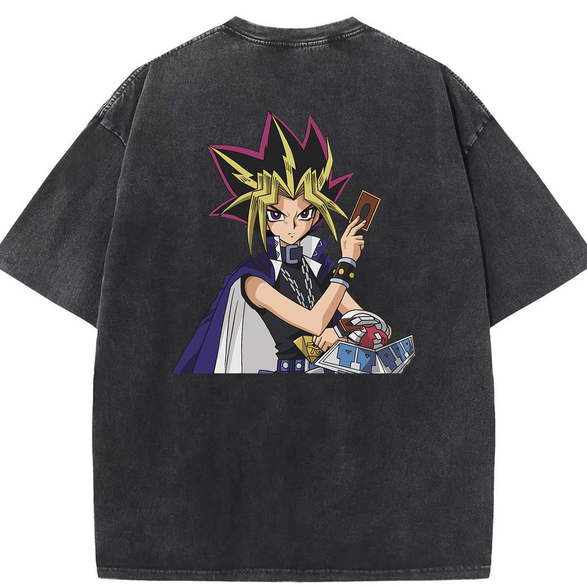 （画像用） 遊☆戯☆王 Yu-Gi-Oh! 綿100% ヴィンテージ風 半袖Tシャツ（背面プリント）