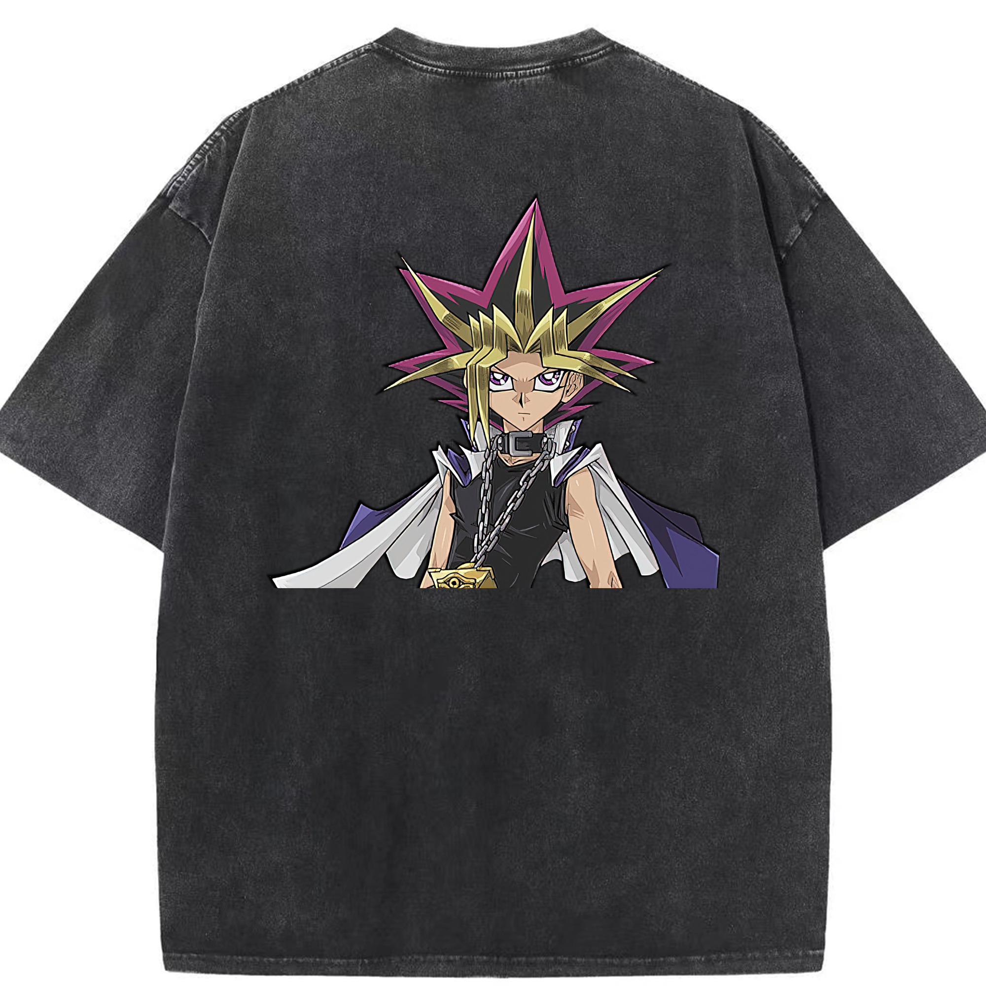 （画像用） 遊☆戯☆王 Yu-Gi-Oh! 綿100% ヴィンテージ風 半袖Tシャツ（背面プリント）