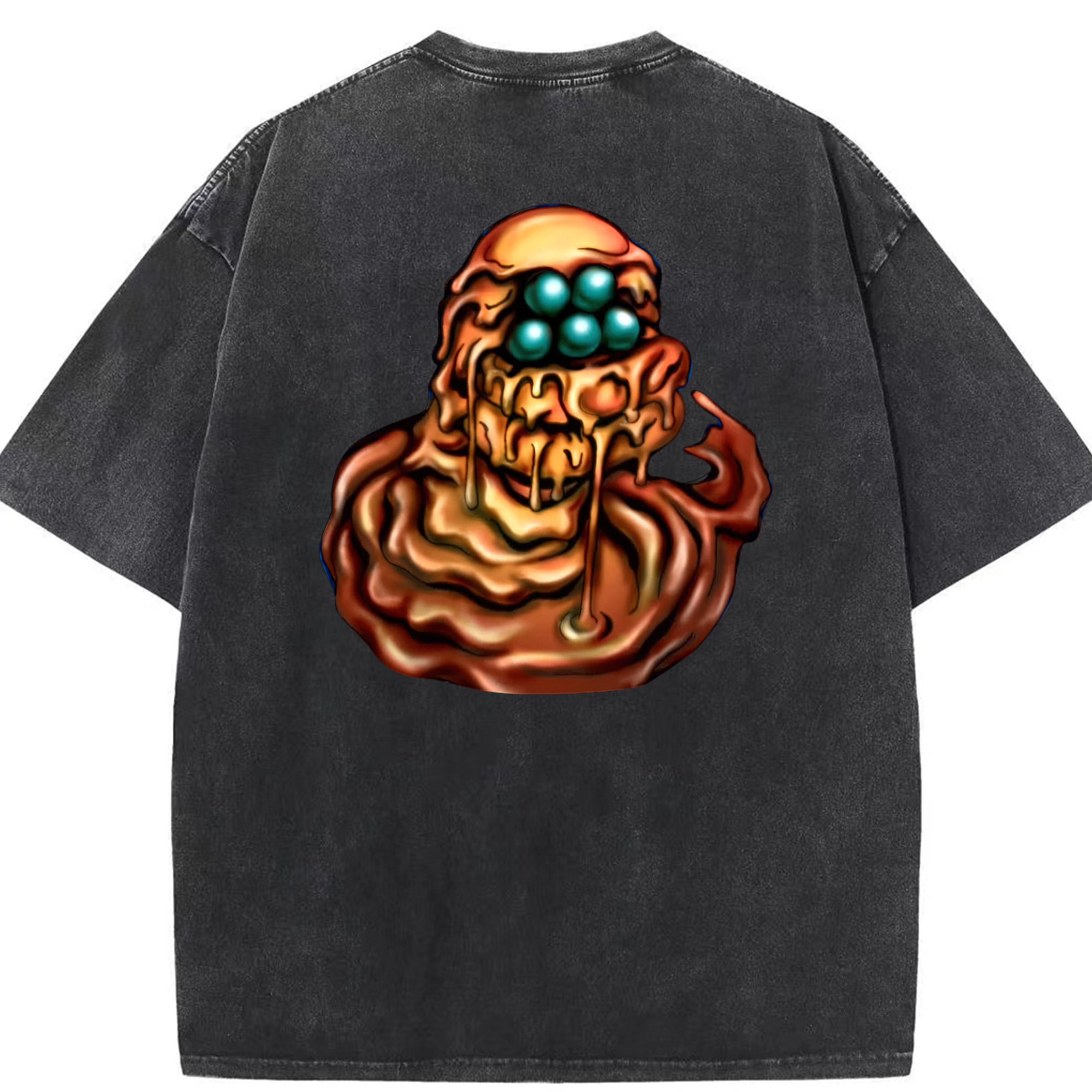 （画像用） 遊☆戯☆王 Yu-Gi-Oh! 綿100% ヴィンテージ風 半袖Tシャツ（背面プリント）