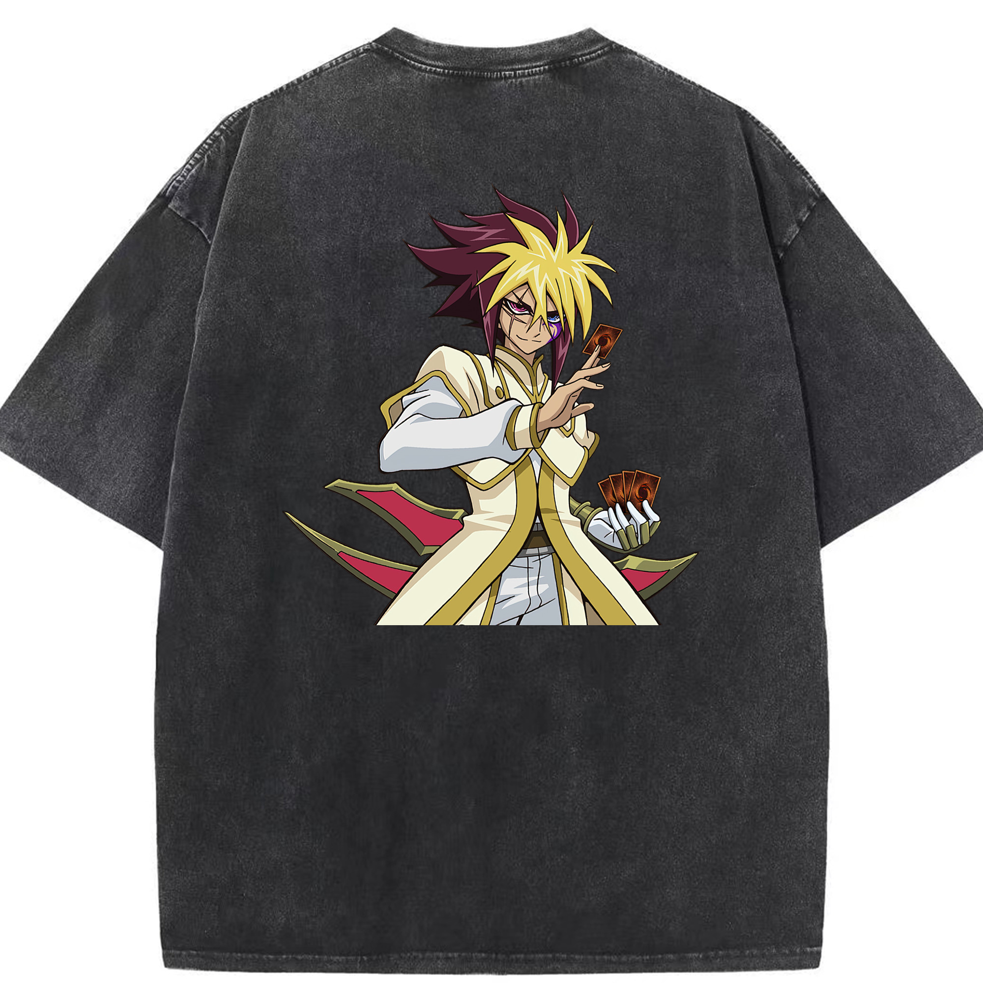 （画像用） 遊☆戯☆王 Yu-Gi-Oh! 綿100% ヴィンテージ風 半袖Tシャツ（背面プリント）