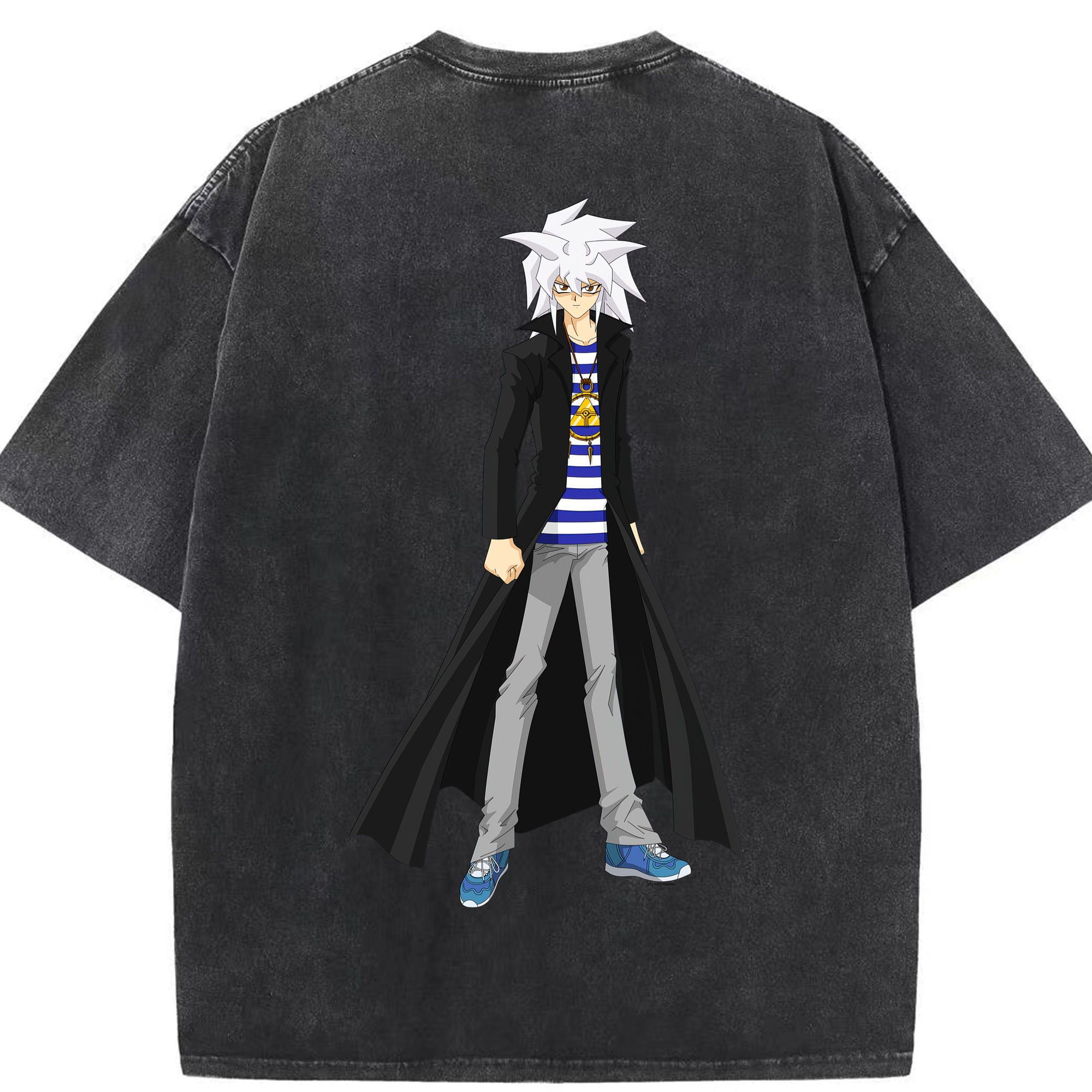 （画像用） 遊☆戯☆王 Yu-Gi-Oh! 綿100% ヴィンテージ風 半袖Tシャツ（背面プリント）