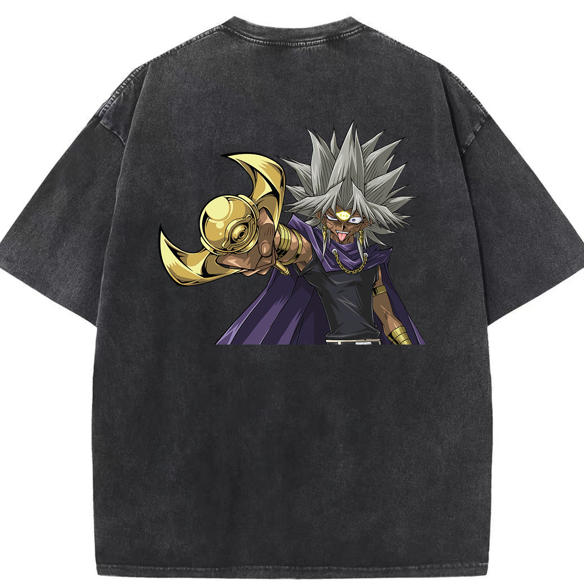 （画像用） 遊☆戯☆王 Yu-Gi-Oh! 綿100% ヴィンテージ風 半袖Tシャツ（背面プリント）