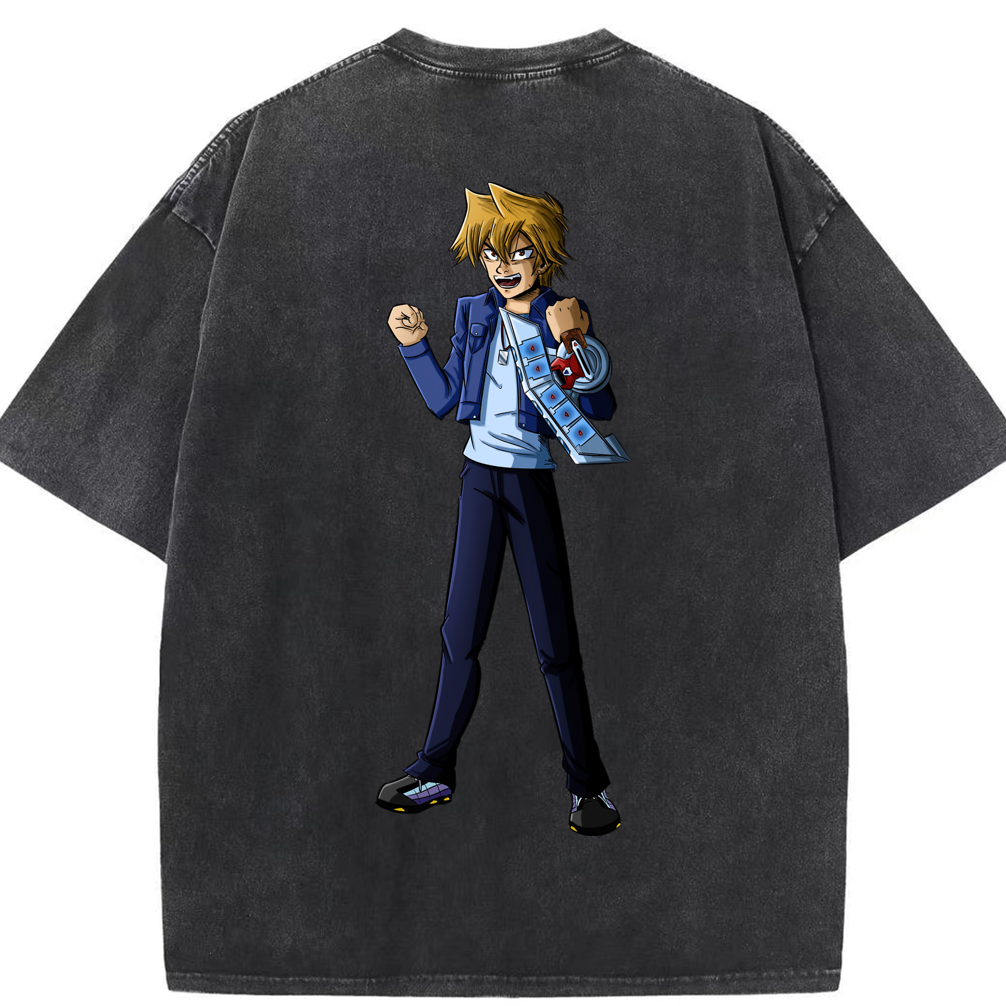 （画像用） 遊☆戯☆王 Yu-Gi-Oh! 綿100% ヴィンテージ風 半袖Tシャツ（背面プリント）