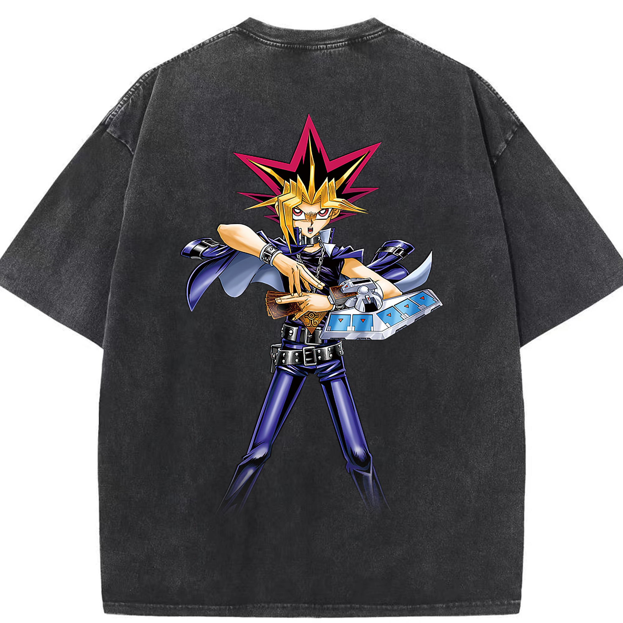 （画像用） 遊☆戯☆王 Yu-Gi-Oh! 綿100% ヴィンテージ風 半袖Tシャツ（背面プリント）