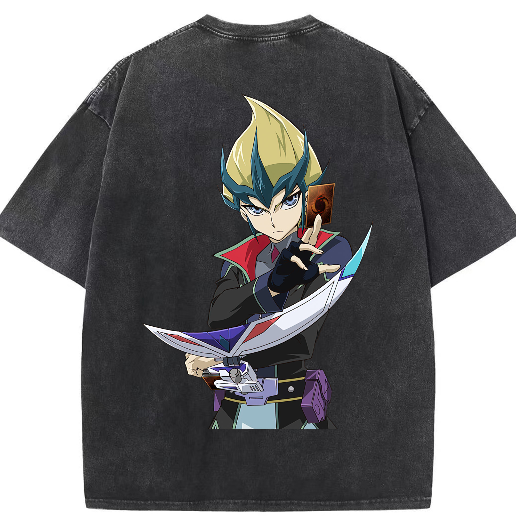 （画像用） 遊☆戯☆王 Yu-Gi-Oh! 綿100% ヴィンテージ風 半袖Tシャツ（背面プリント）