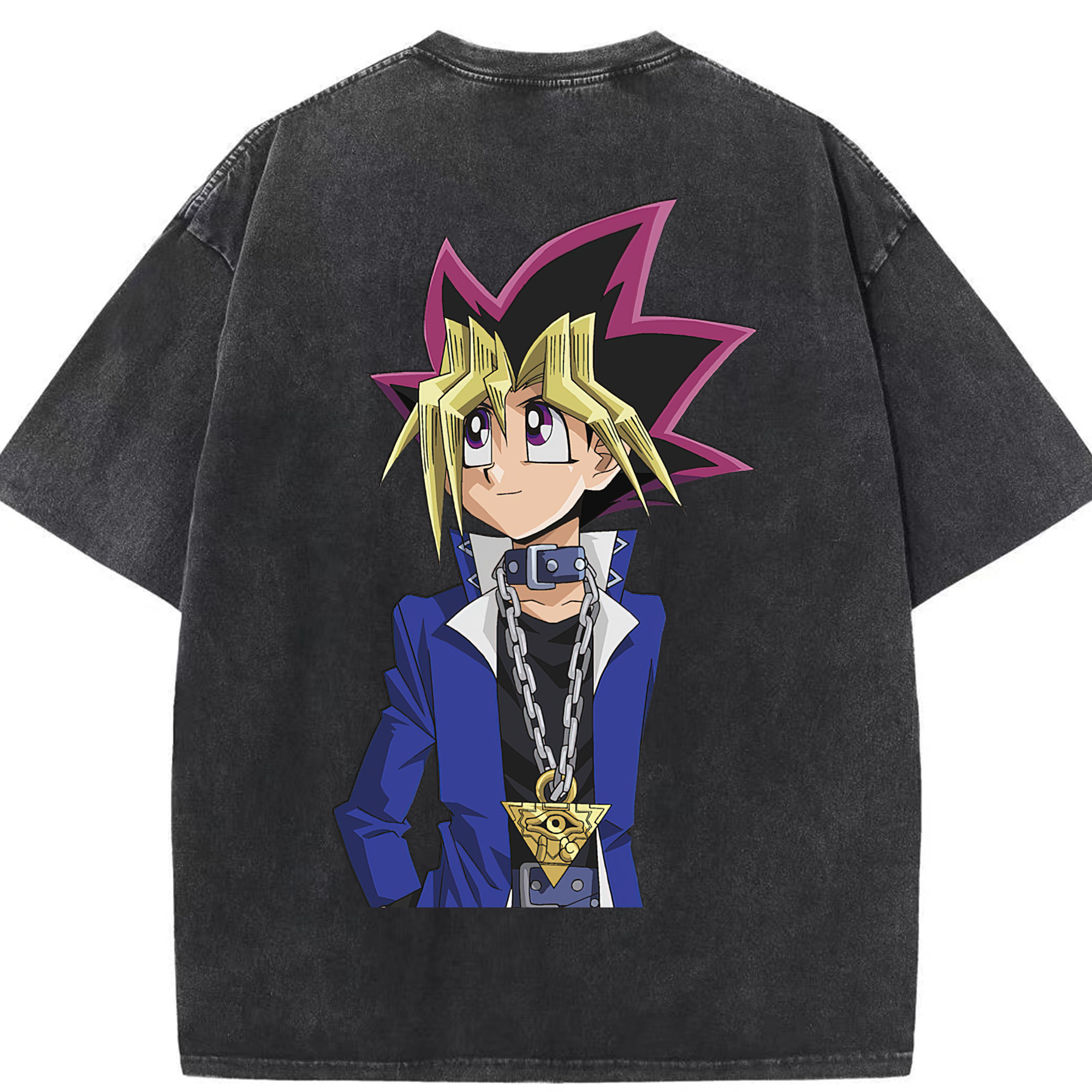 （画像用） 遊☆戯☆王 Yu-Gi-Oh! 綿100% ヴィンテージ風 半袖Tシャツ（背面プリント）