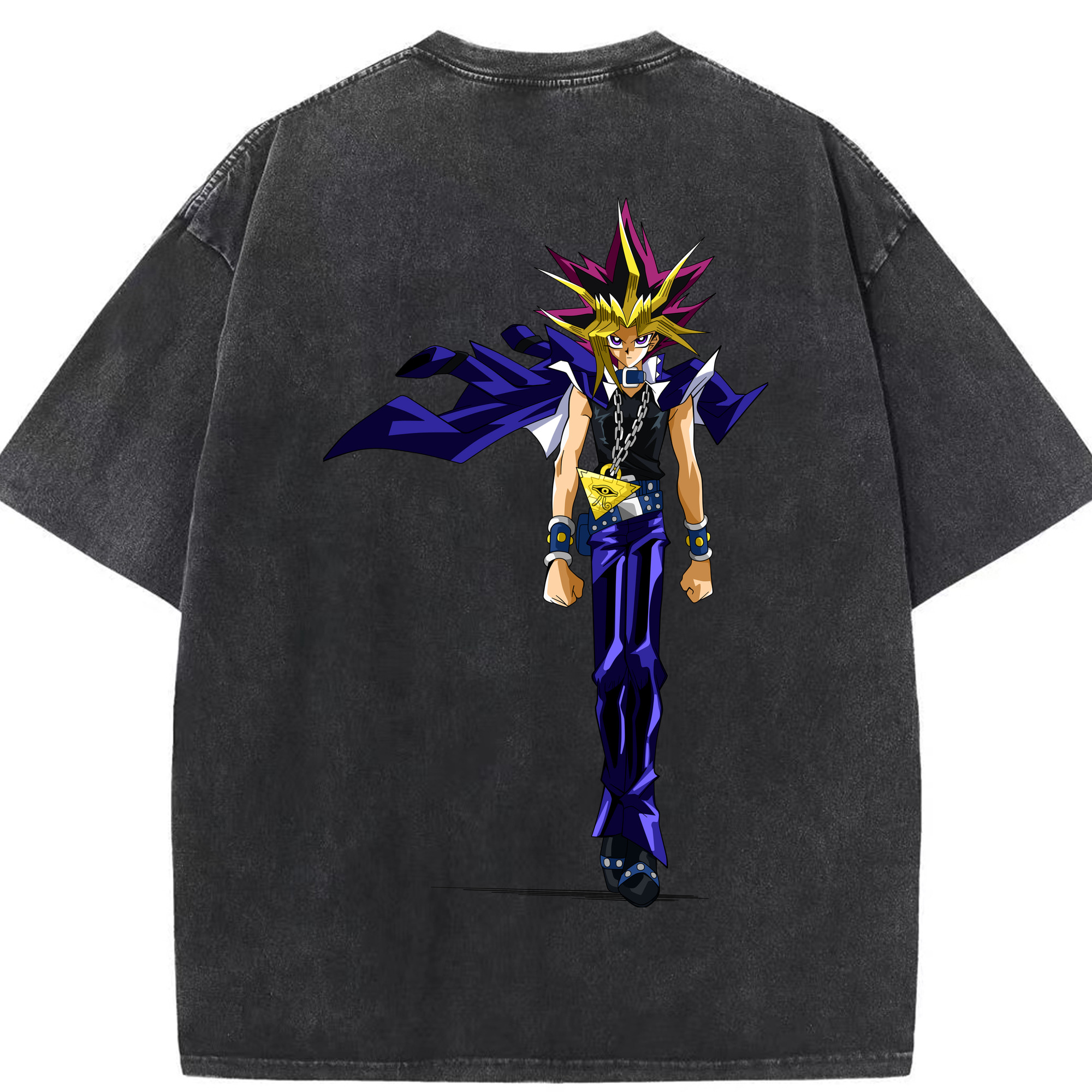（画像用） 遊☆戯☆王 Yu-Gi-Oh! 綿100% ヴィンテージ風 半袖Tシャツ（背面プリント）