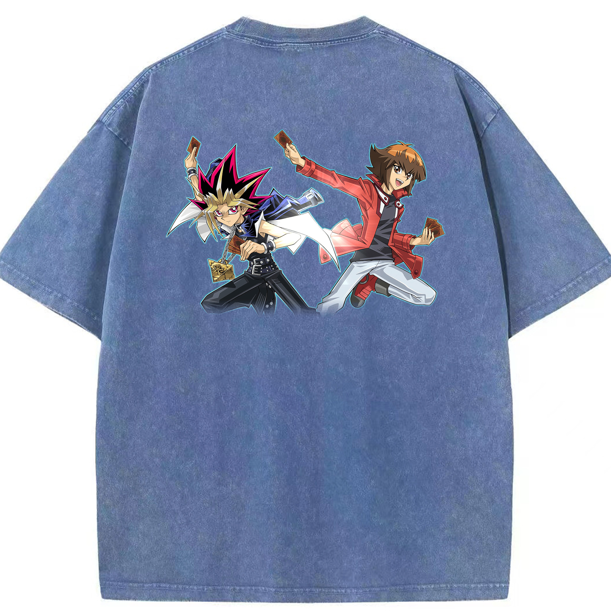 （画像用） 遊☆戯☆王 Yu-Gi-Oh! 綿100% ヴィンテージ風 半袖Tシャツ（背面プリント）