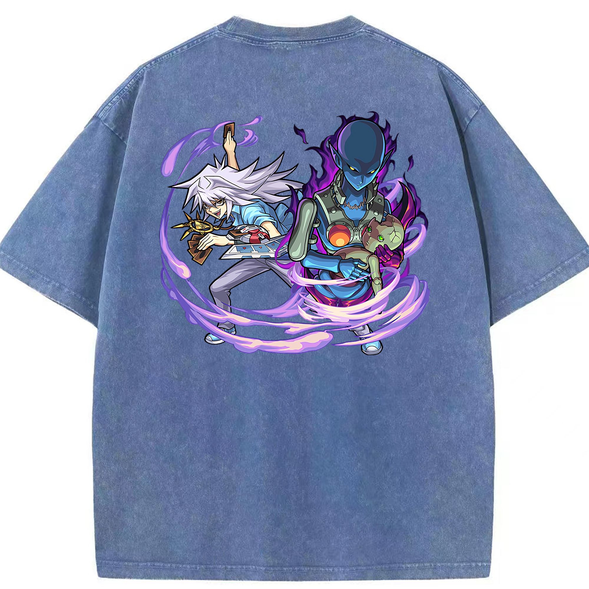 （画像用） 遊☆戯☆王 Yu-Gi-Oh! 綿100% ヴィンテージ風 半袖Tシャツ（背面プリント）
