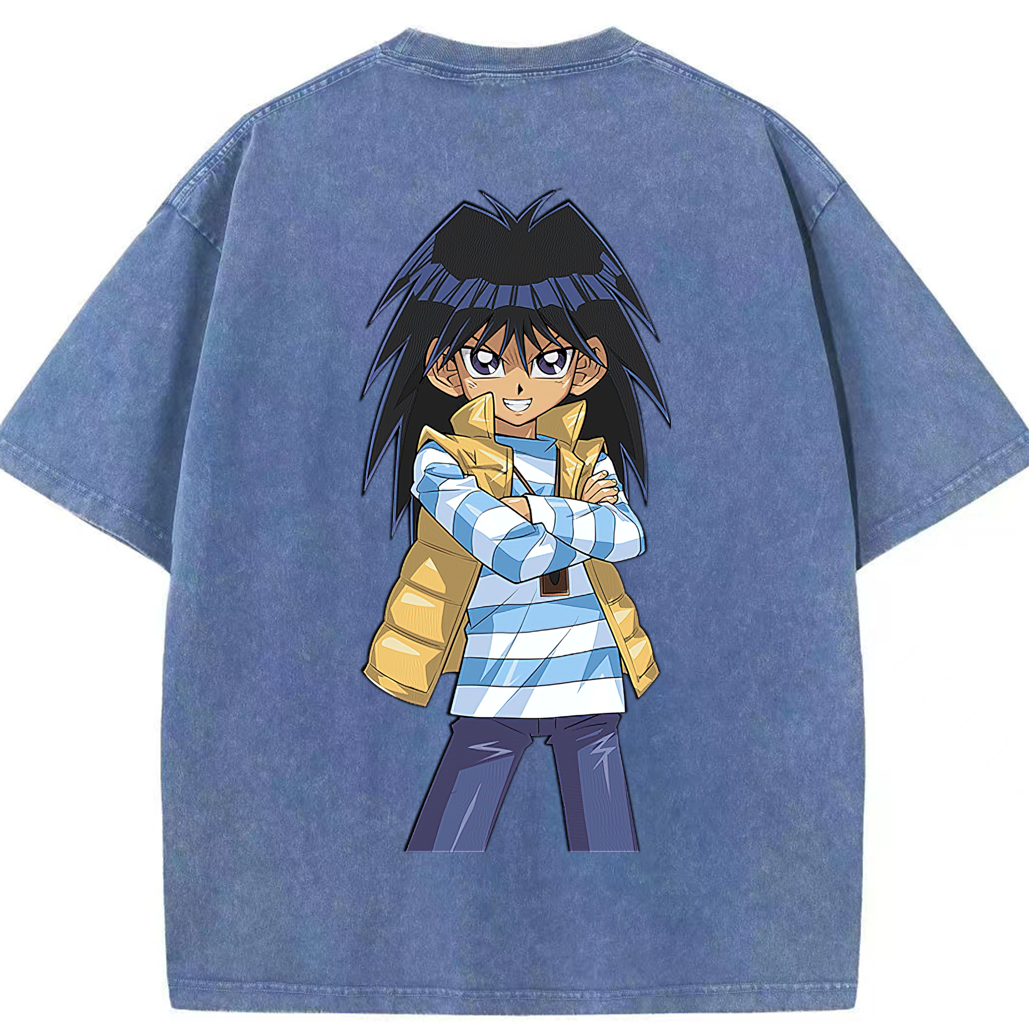 （画像用） 遊☆戯☆王 Yu-Gi-Oh! 綿100% ヴィンテージ風 半袖Tシャツ（背面プリント）