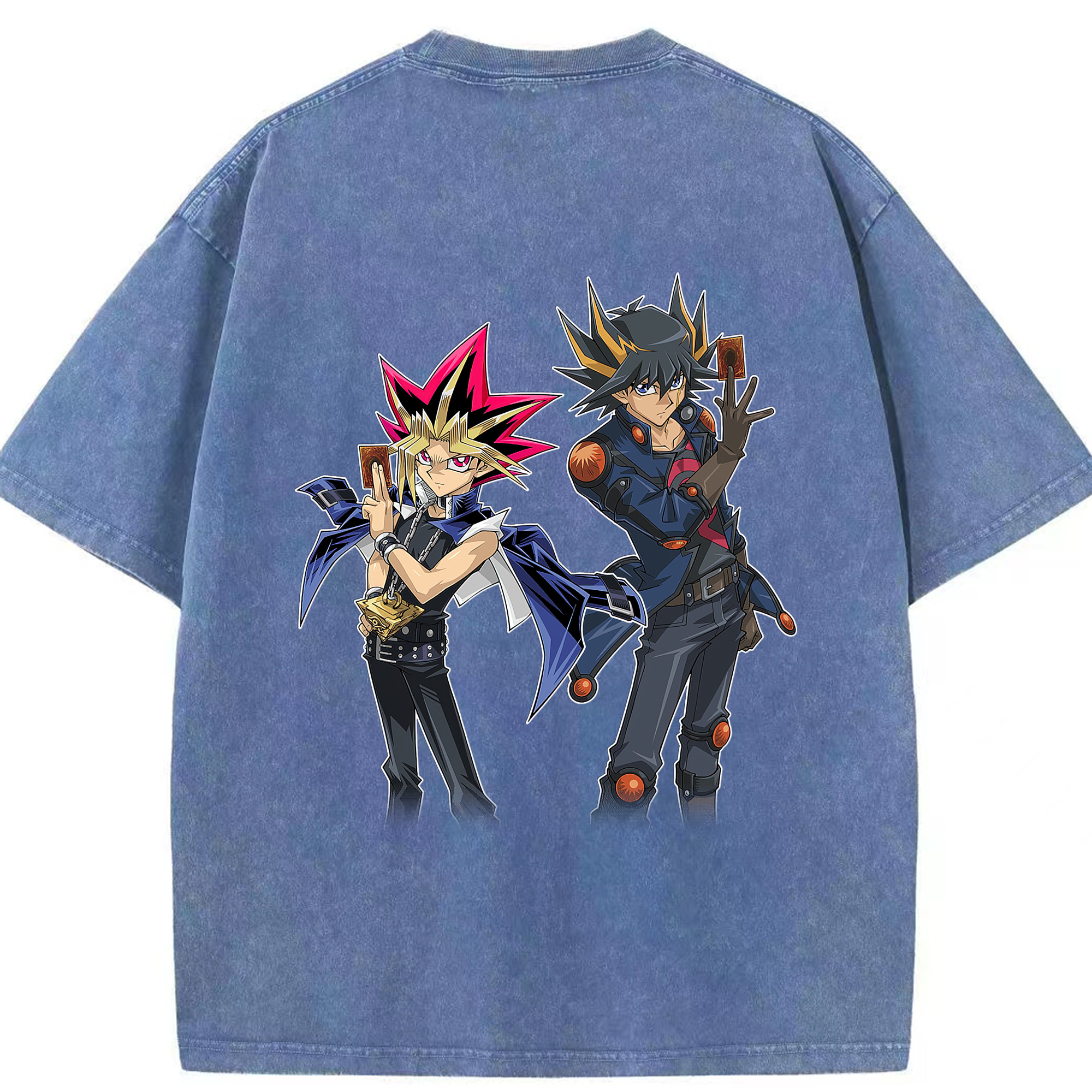 （画像用） 遊☆戯☆王 Yu-Gi-Oh! 綿100% ヴィンテージ風 半袖Tシャツ（背面プリント）