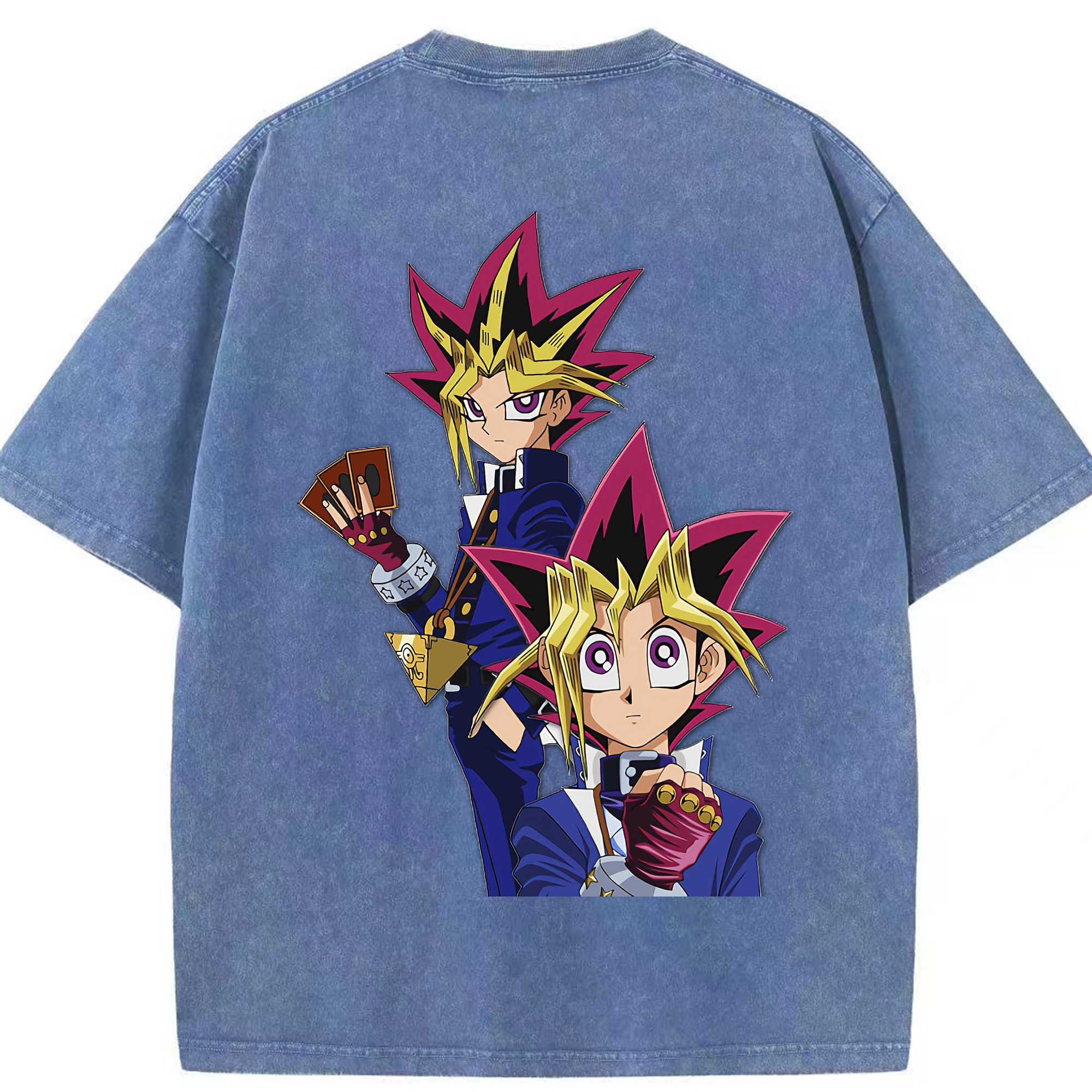 （画像用） 遊☆戯☆王 Yu-Gi-Oh! 綿100% ヴィンテージ風 半袖Tシャツ（背面プリント）