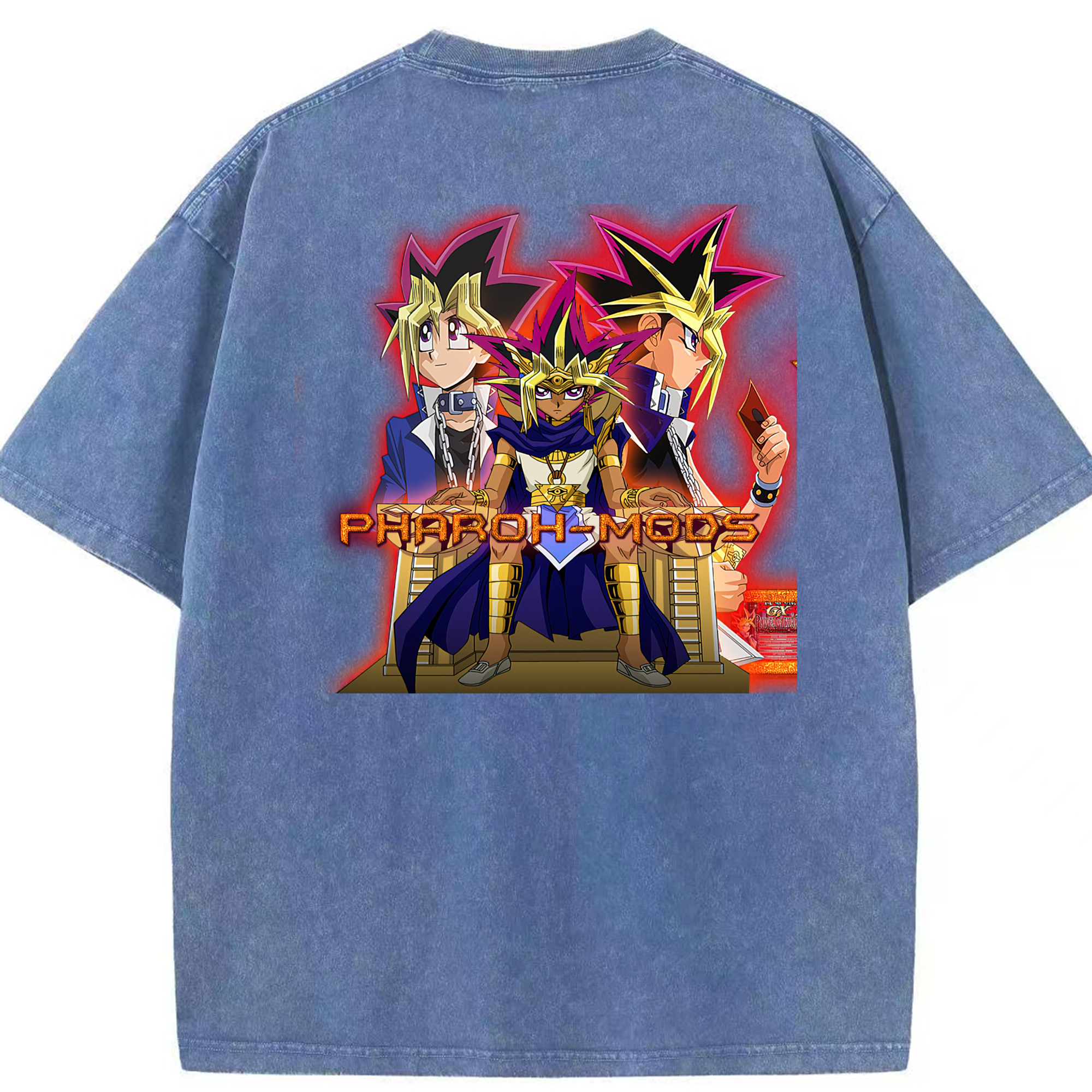 （画像用） 遊☆戯☆王 Yu-Gi-Oh! 綿100% ヴィンテージ風 半袖Tシャツ（背面プリント）