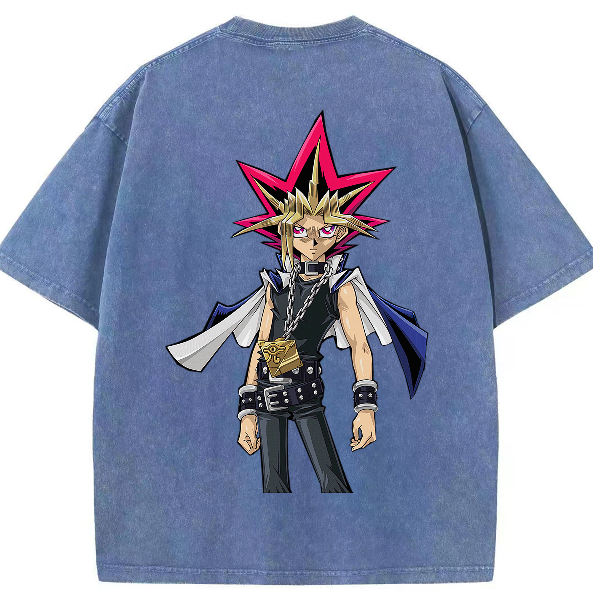 （画像用） 遊☆戯☆王 Yu-Gi-Oh! 綿100% ヴィンテージ風 半袖Tシャツ（背面プリント）