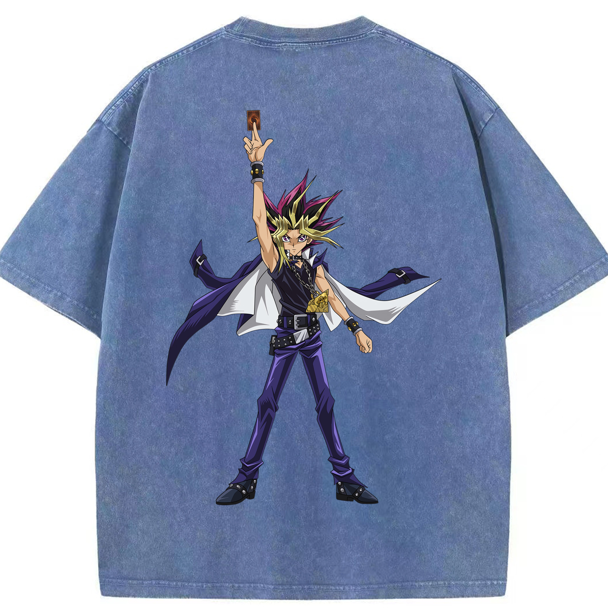 （画像用） 遊☆戯☆王 Yu-Gi-Oh! 綿100% ヴィンテージ風 半袖Tシャツ（背面プリント）