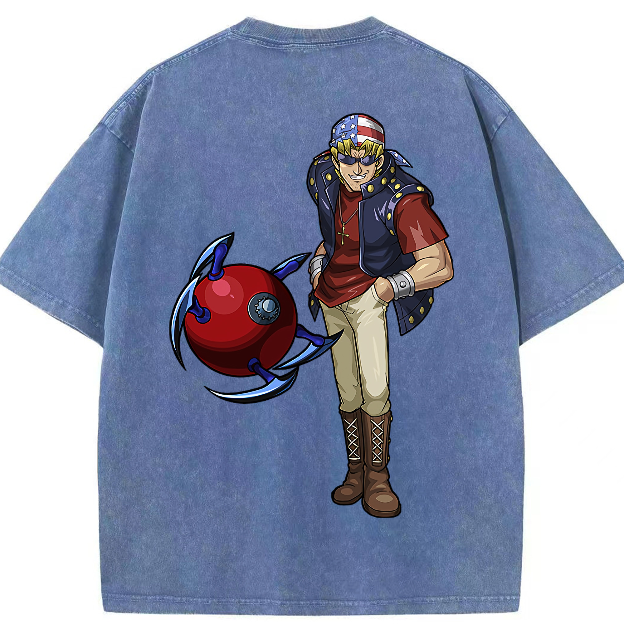 （画像用） 遊☆戯☆王 Yu-Gi-Oh! 綿100% ヴィンテージ風 半袖Tシャツ（背面プリント）