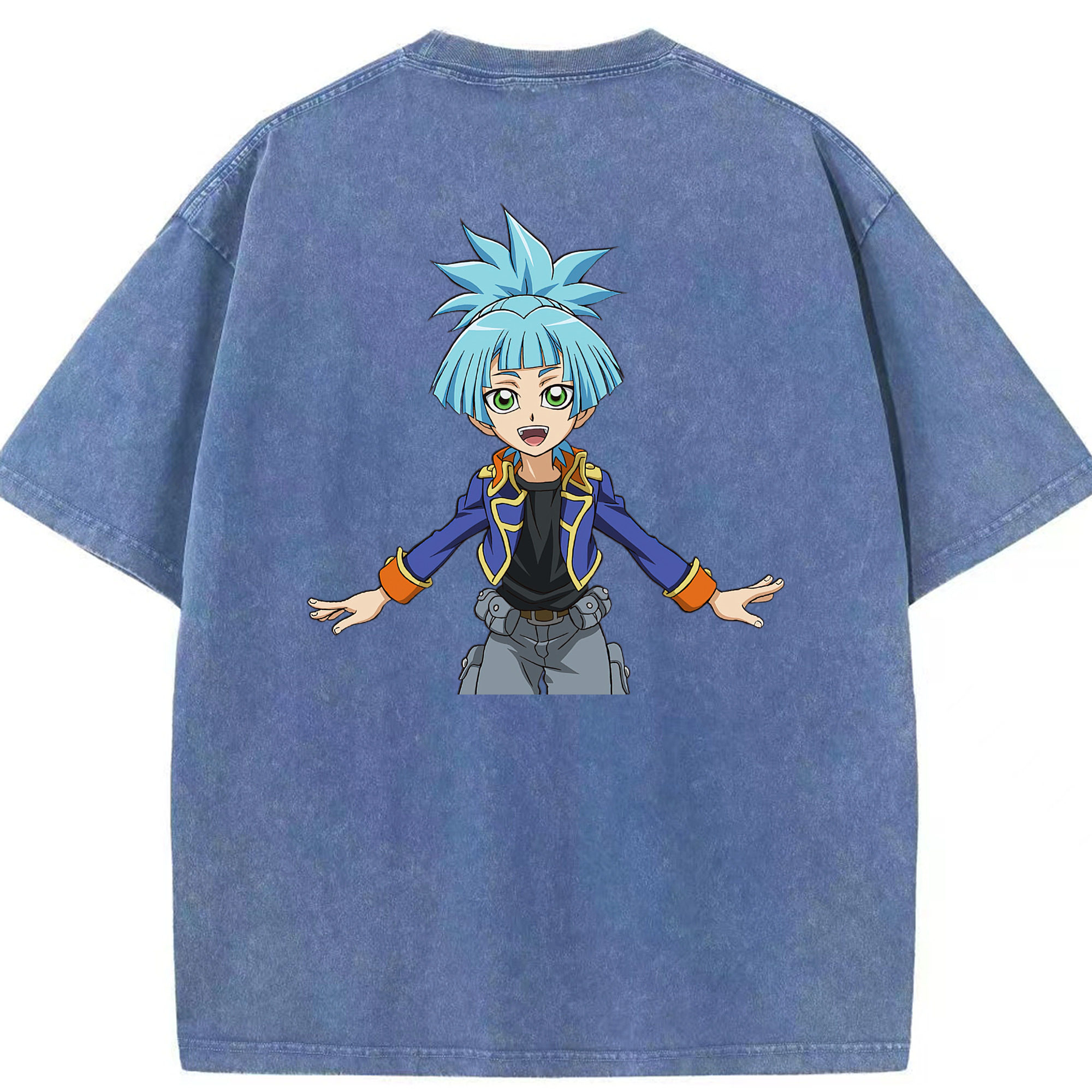 （画像用） 遊☆戯☆王 Yu-Gi-Oh! 綿100% ヴィンテージ風 半袖Tシャツ（背面プリント）