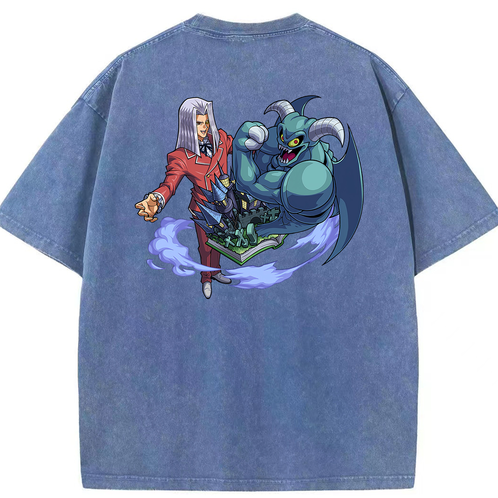 （画像用） 遊☆戯☆王 Yu-Gi-Oh! 綿100% ヴィンテージ風 半袖Tシャツ（背面プリント）