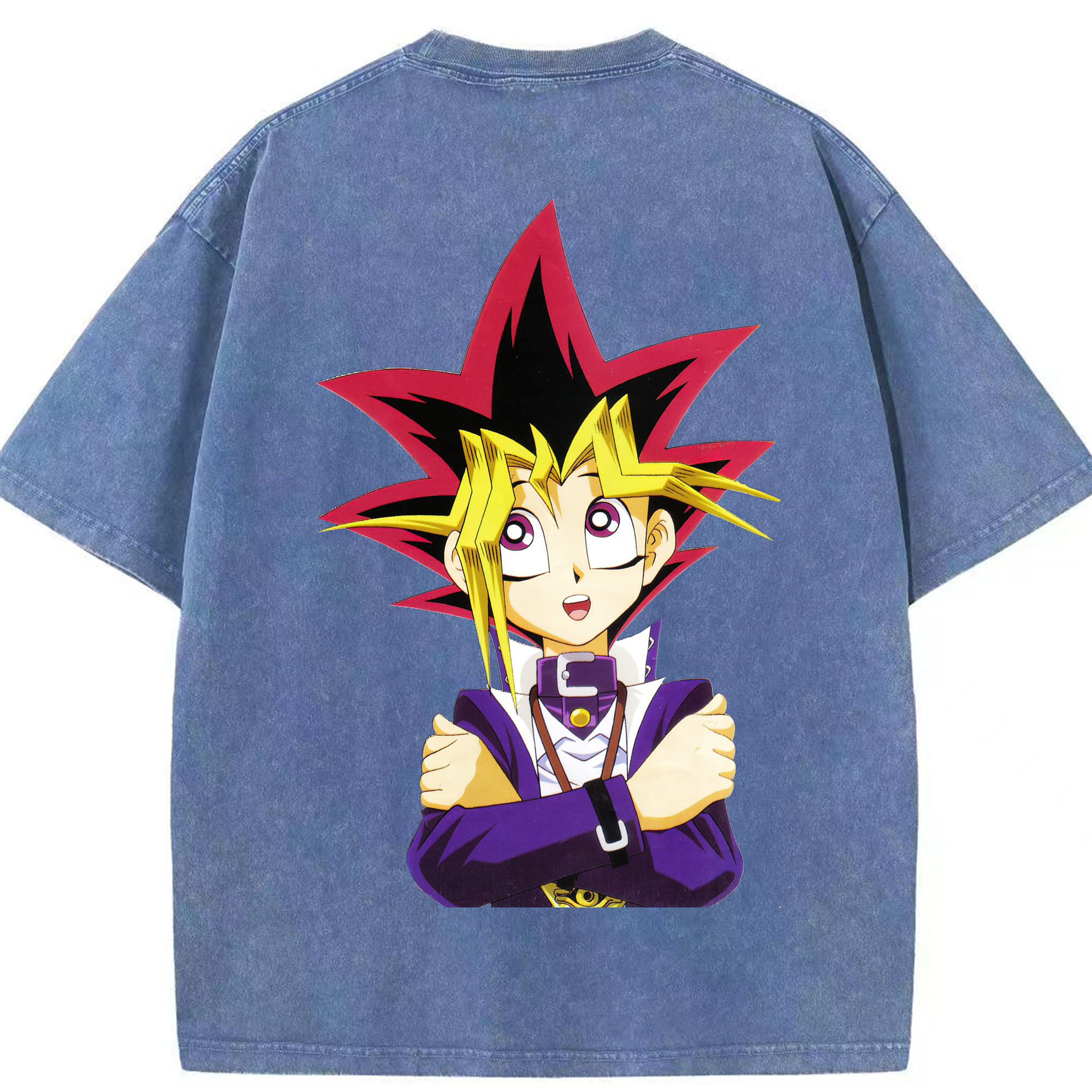 （画像用） 遊☆戯☆王 Yu-Gi-Oh! 綿100% ヴィンテージ風 半袖Tシャツ（背面プリント）