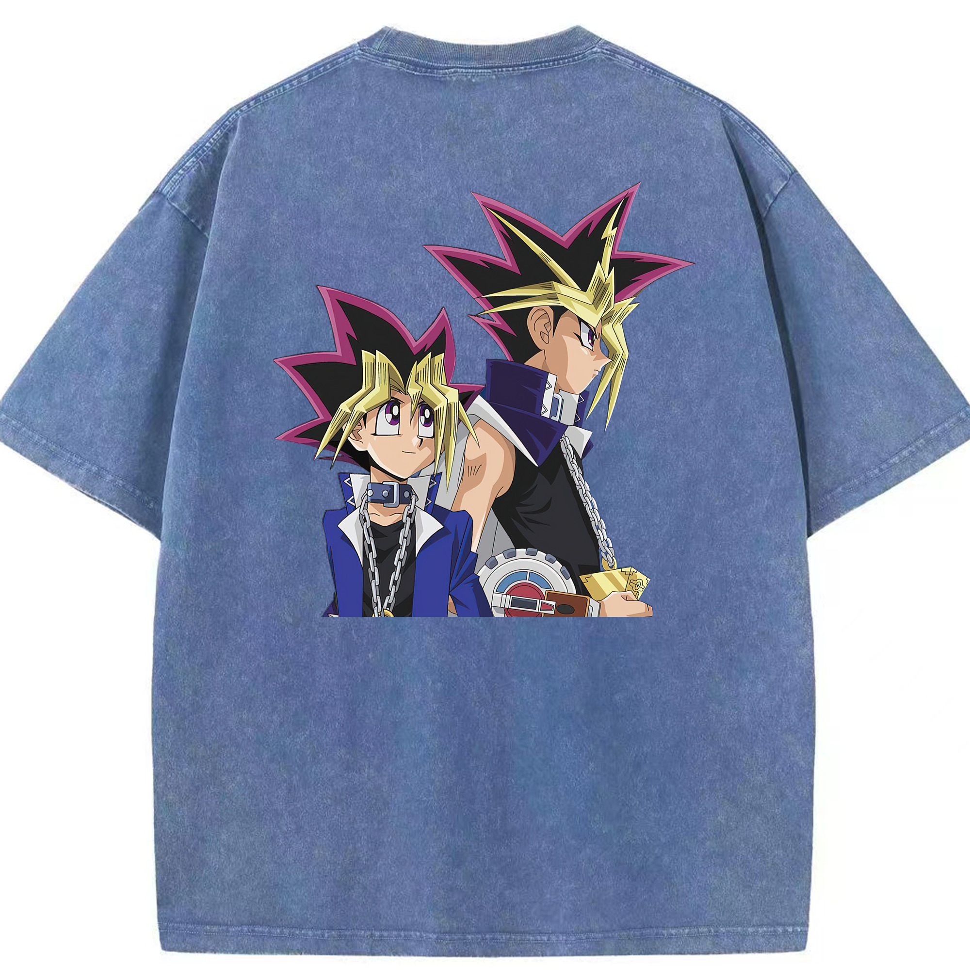 （画像用） 遊☆戯☆王 Yu-Gi-Oh! 綿100% ヴィンテージ風 半袖Tシャツ（背面プリント）