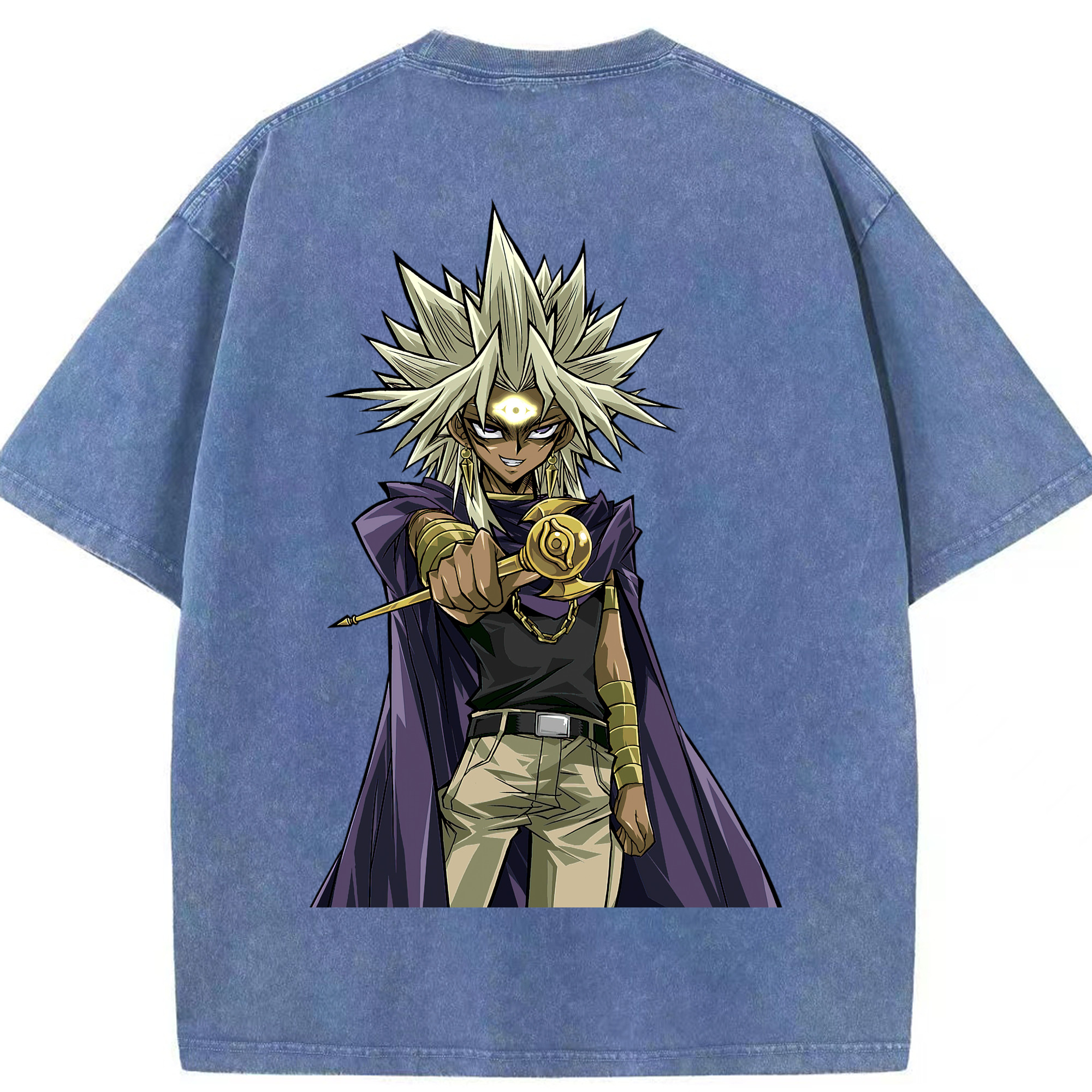 （画像用） 遊☆戯☆王 Yu-Gi-Oh! 綿100% ヴィンテージ風 半袖Tシャツ（背面プリント）