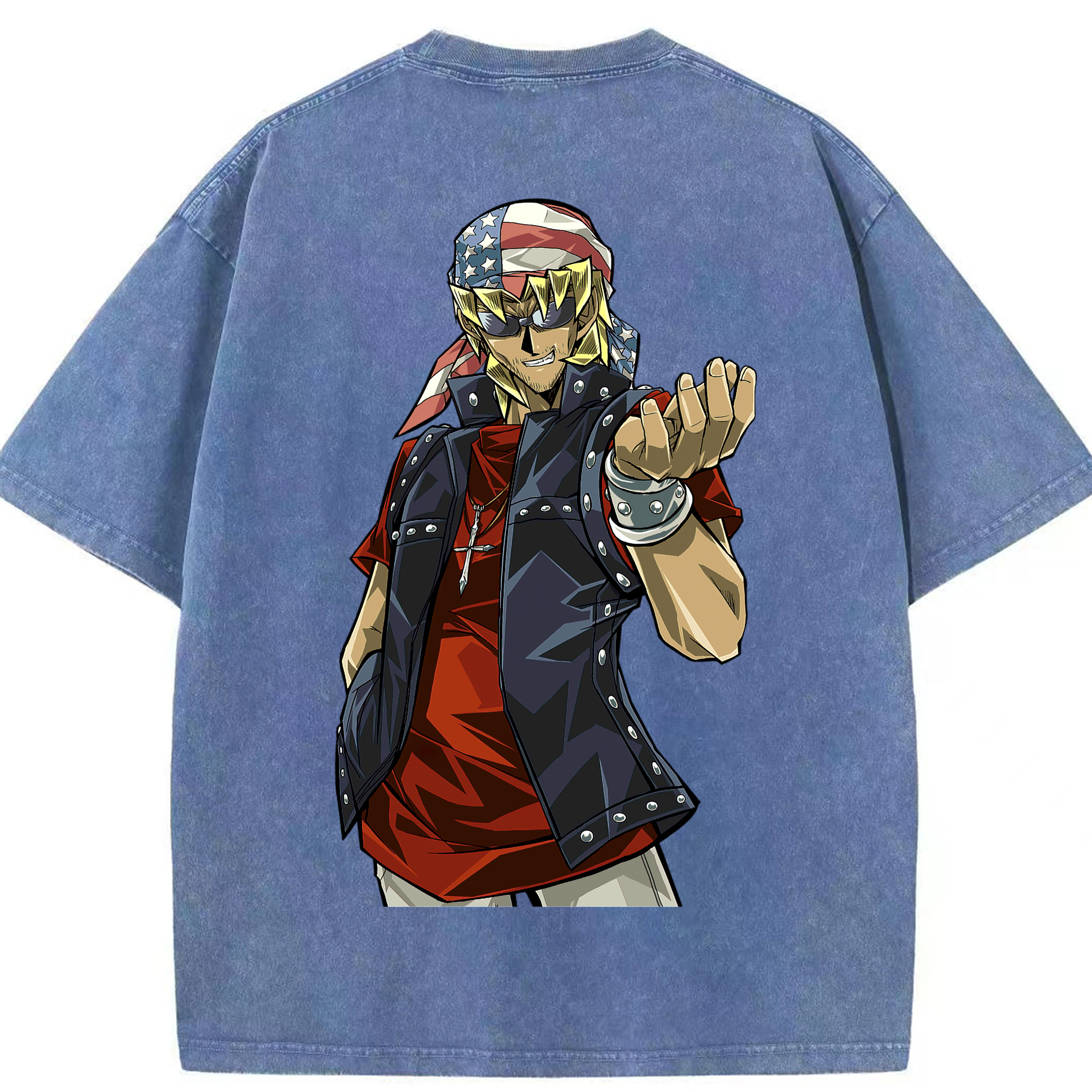 （画像用） 遊☆戯☆王 Yu-Gi-Oh! 綿100% ヴィンテージ風 半袖Tシャツ（背面プリント）