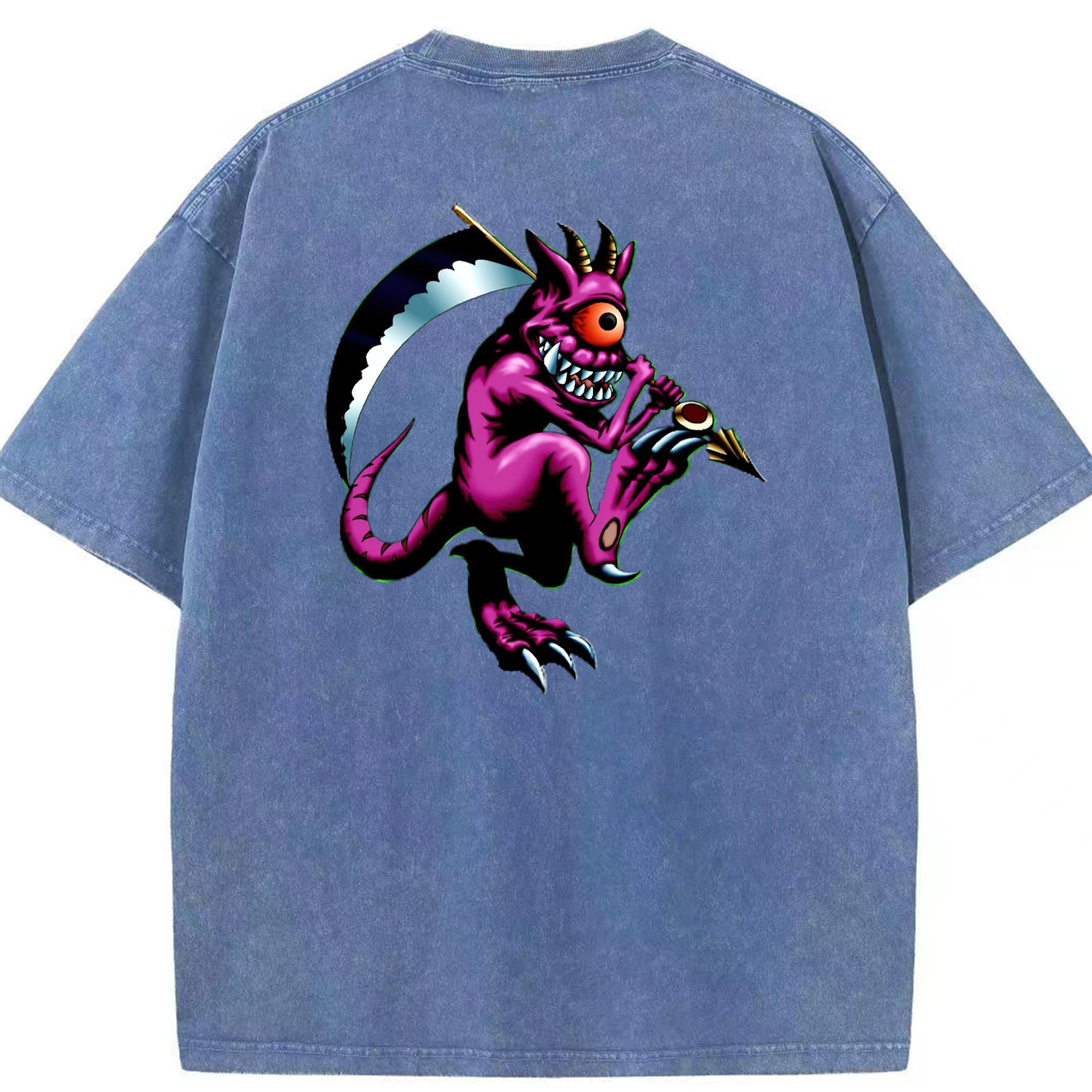 （画像用） 遊☆戯☆王 Yu-Gi-Oh! 綿100% ヴィンテージ風 半袖Tシャツ（背面プリント）