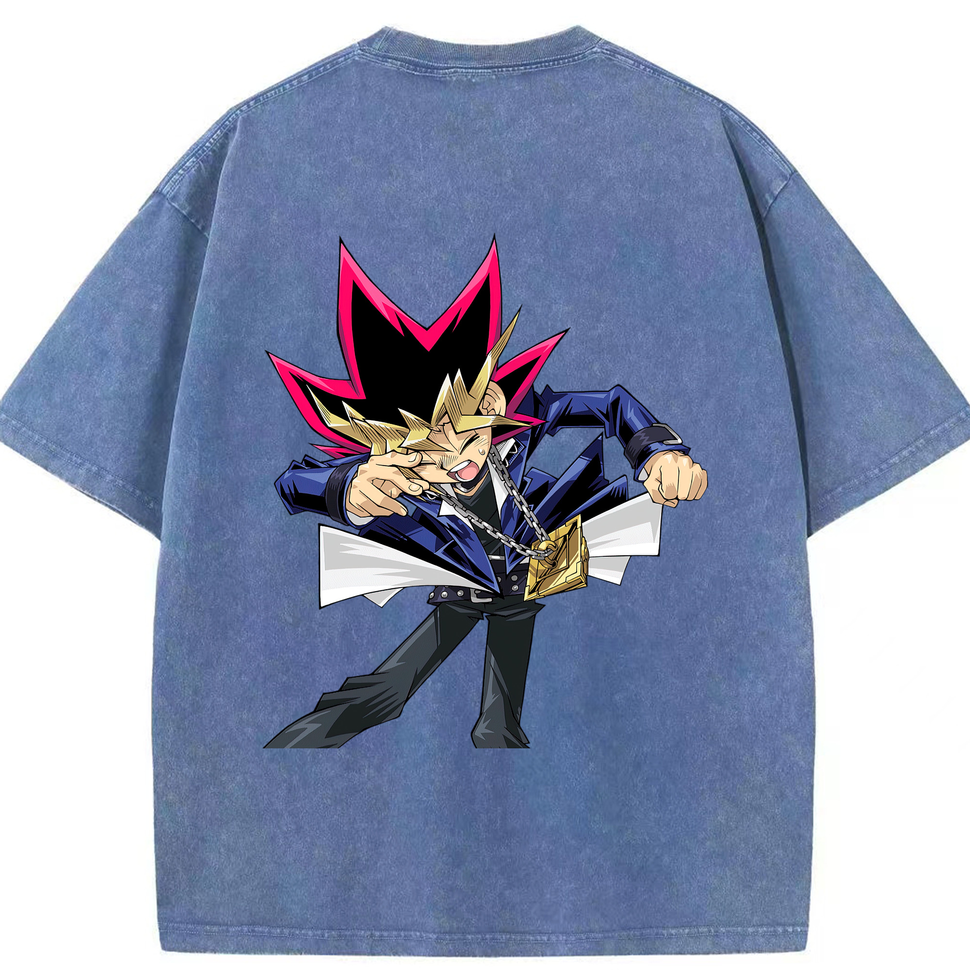 （画像用） 遊☆戯☆王 Yu-Gi-Oh! 綿100% ヴィンテージ風 半袖Tシャツ（背面プリント）
