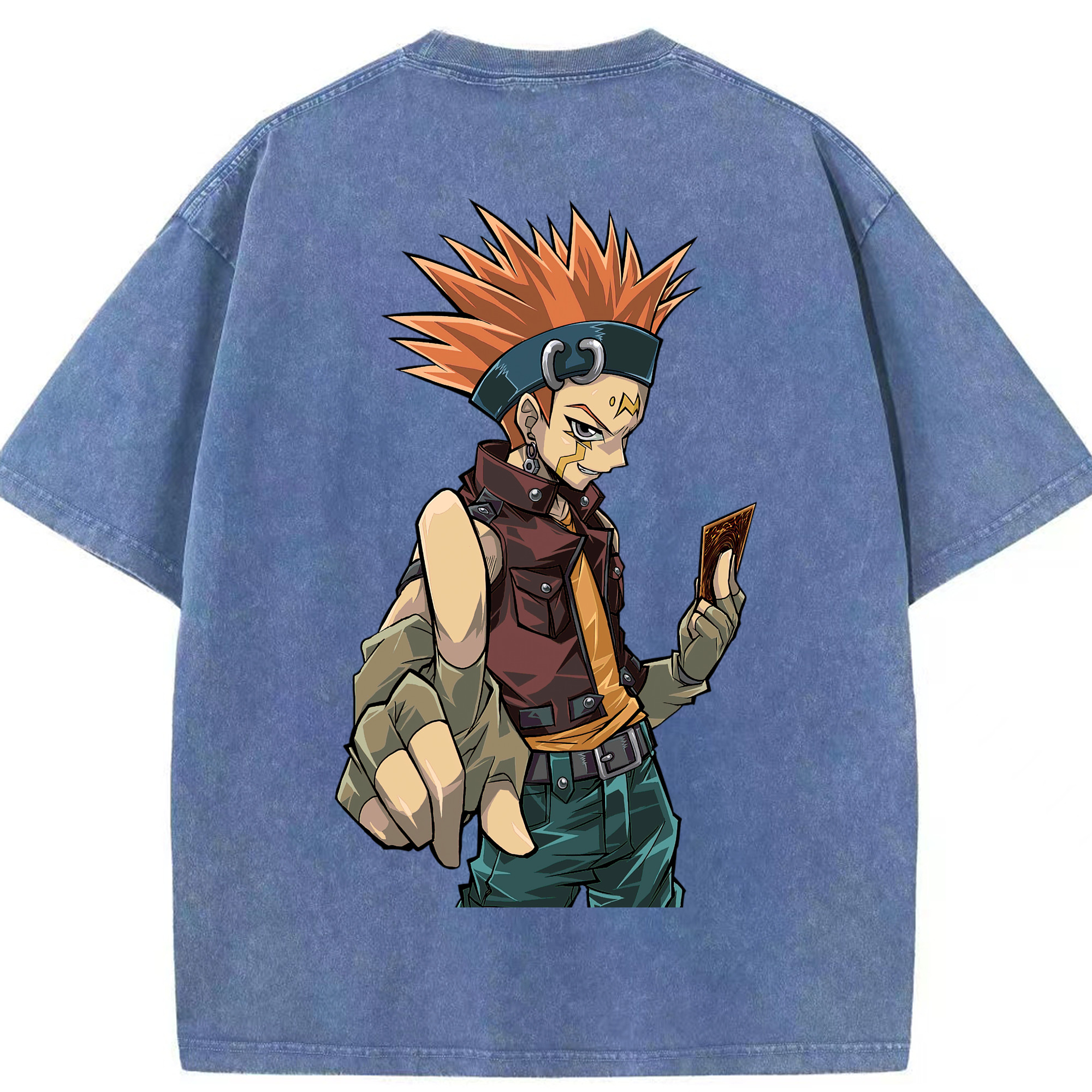 （画像用） 遊☆戯☆王 Yu-Gi-Oh! 綿100% ヴィンテージ風 半袖Tシャツ（背面プリント）