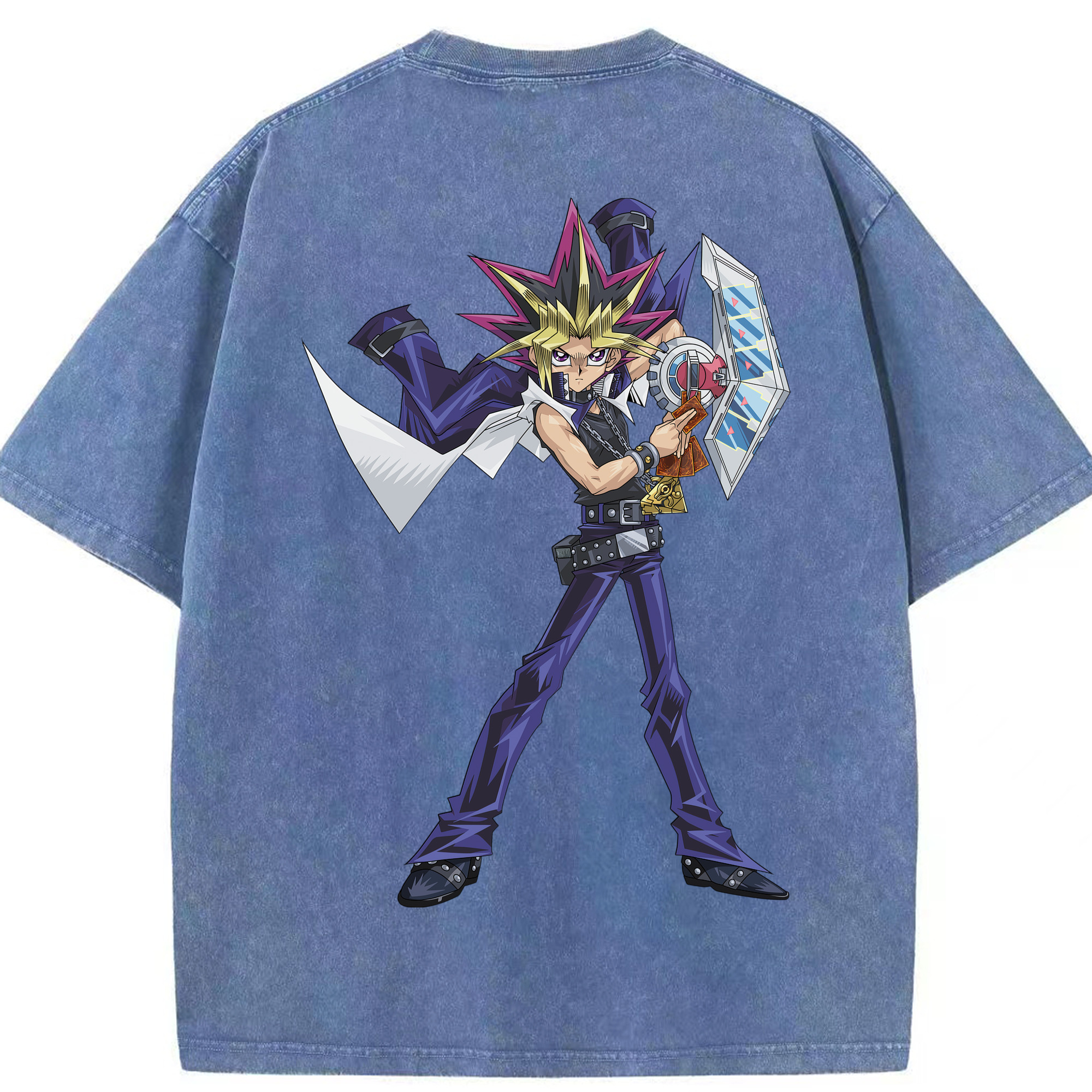 （画像用） 遊☆戯☆王 Yu-Gi-Oh! 綿100% ヴィンテージ風 半袖Tシャツ（背面プリント）