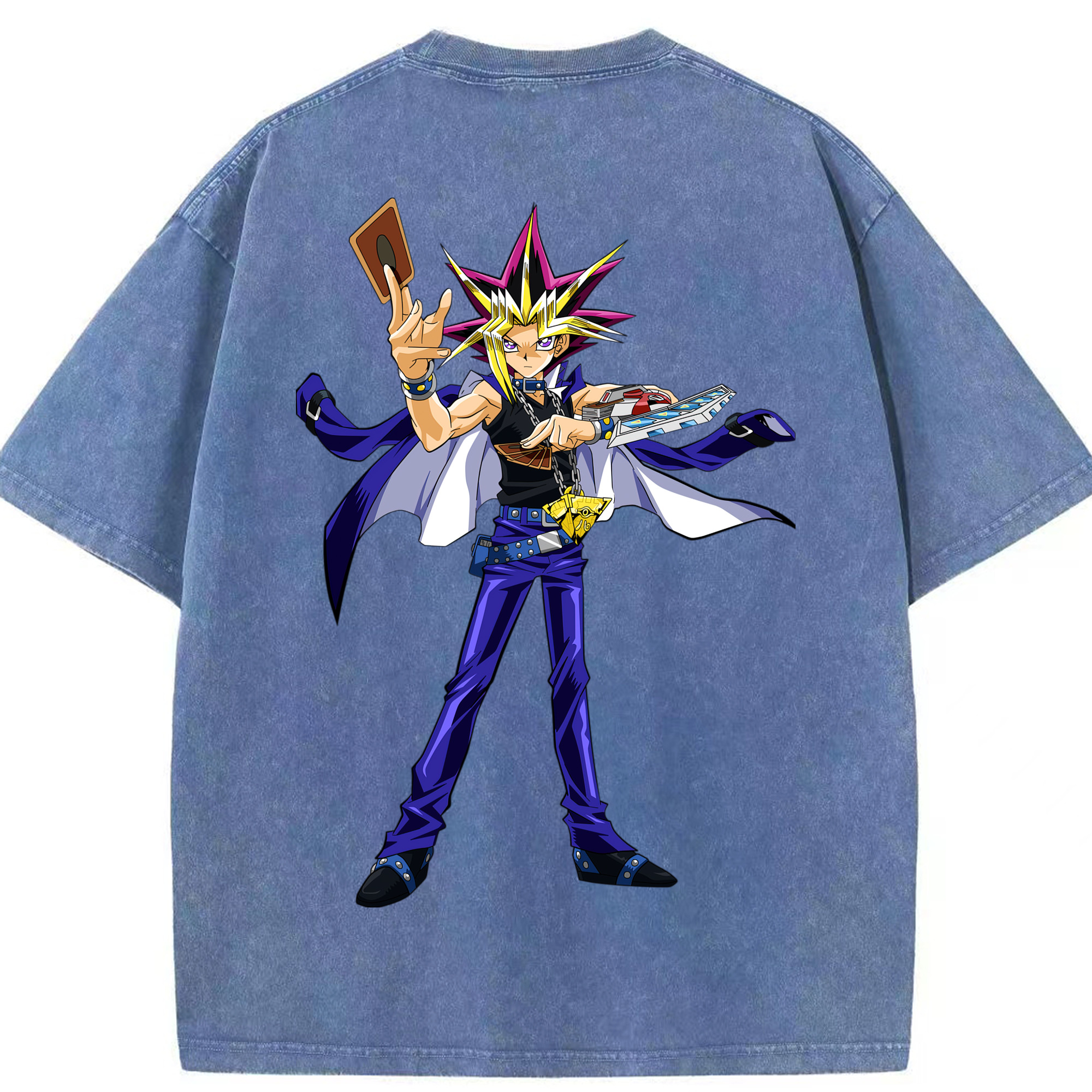（画像用） 遊☆戯☆王 Yu-Gi-Oh! 綿100% ヴィンテージ風 半袖Tシャツ（背面プリント）