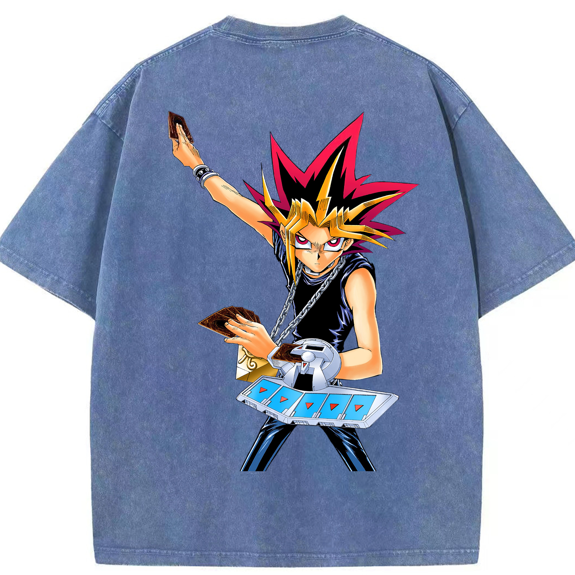 （画像用） 遊☆戯☆王 Yu-Gi-Oh! 綿100% ヴィンテージ風 半袖Tシャツ（背面プリント）