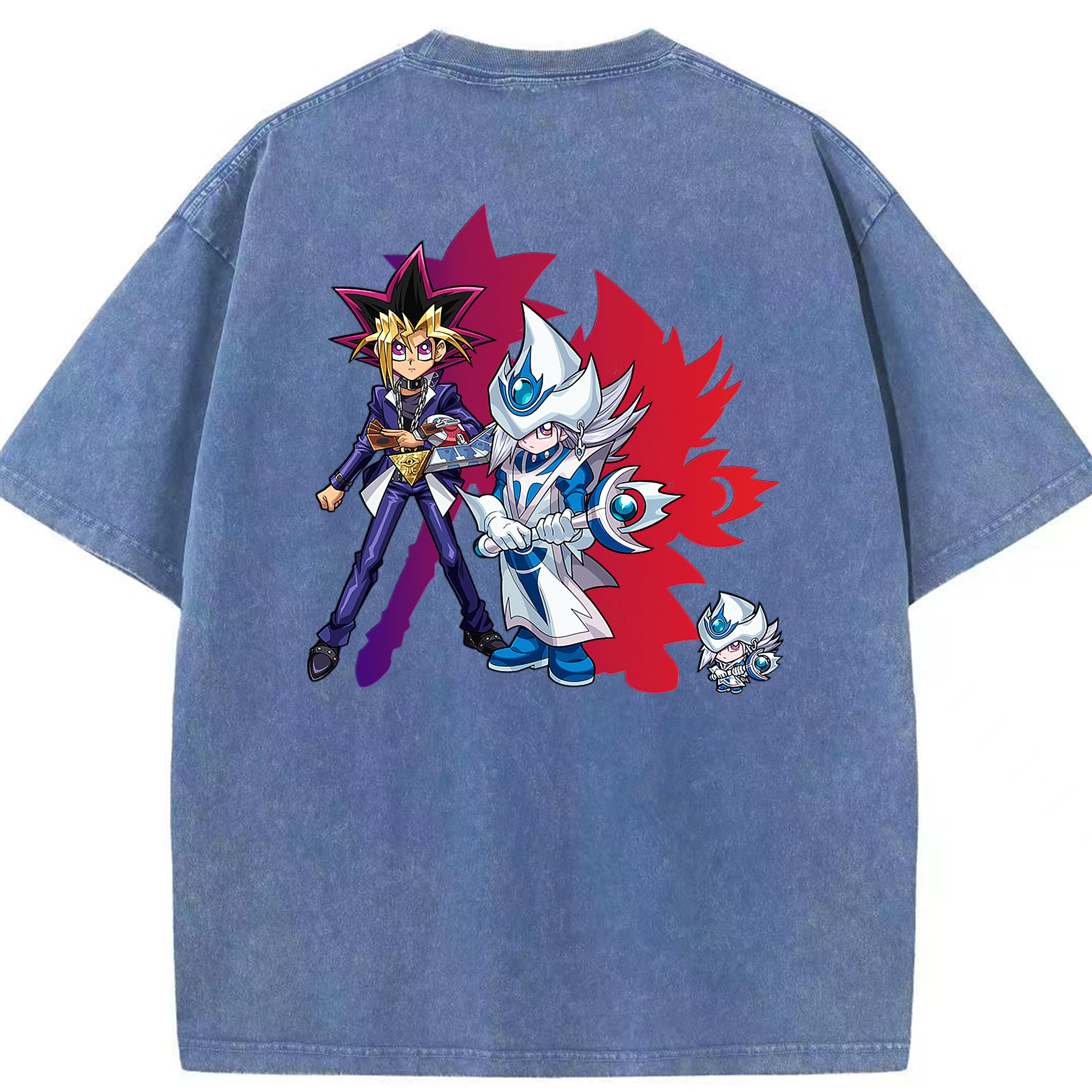 （画像用） 遊☆戯☆王 Yu-Gi-Oh! 綿100% ヴィンテージ風 半袖Tシャツ（背面プリント）