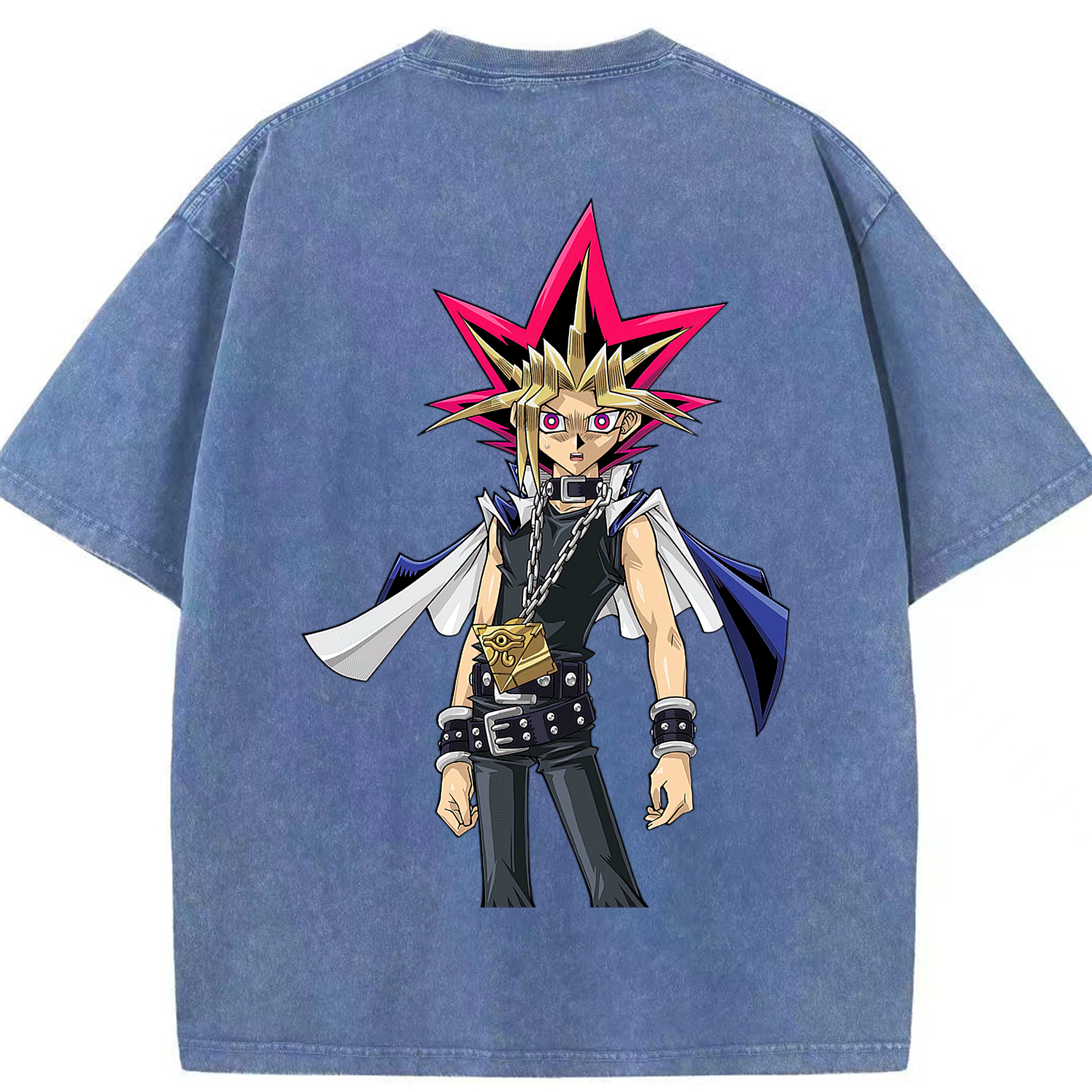 （画像用） 遊☆戯☆王 Yu-Gi-Oh! 綿100% ヴィンテージ風 半袖Tシャツ（背面プリント）
