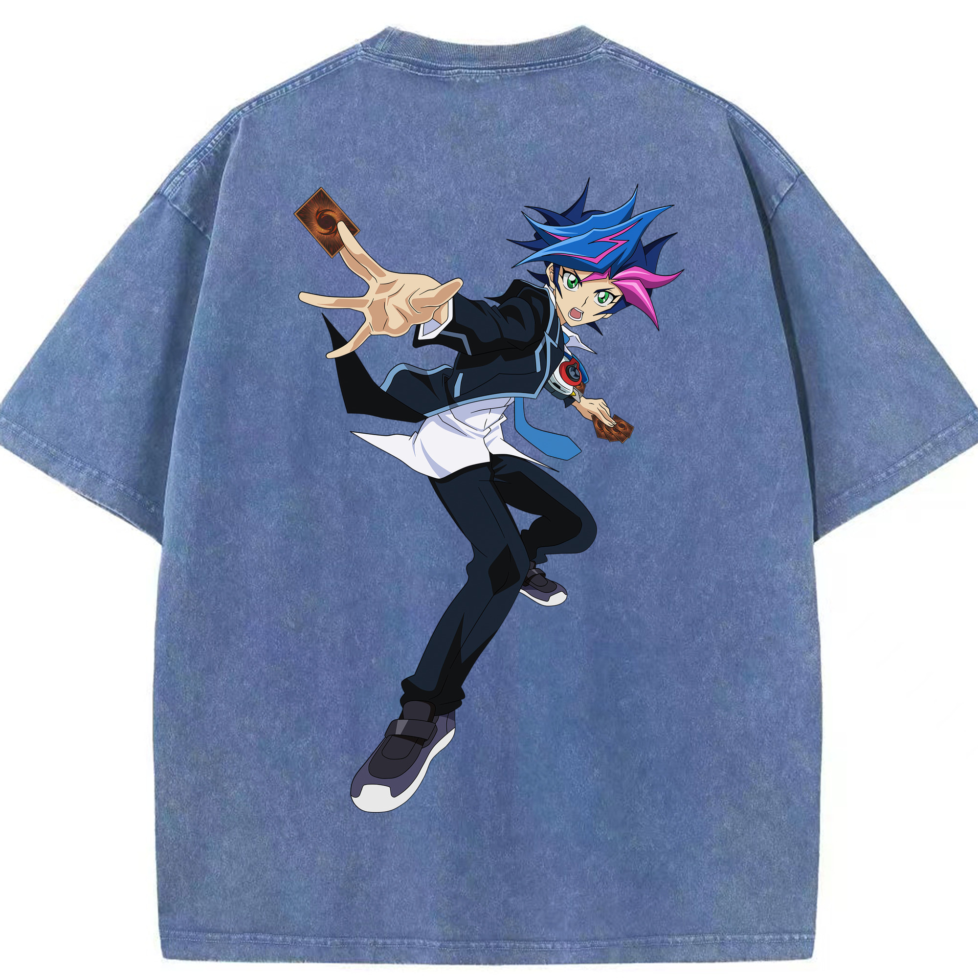 （画像用） 遊☆戯☆王 Yu-Gi-Oh! 綿100% ヴィンテージ風 半袖Tシャツ（背面プリント）