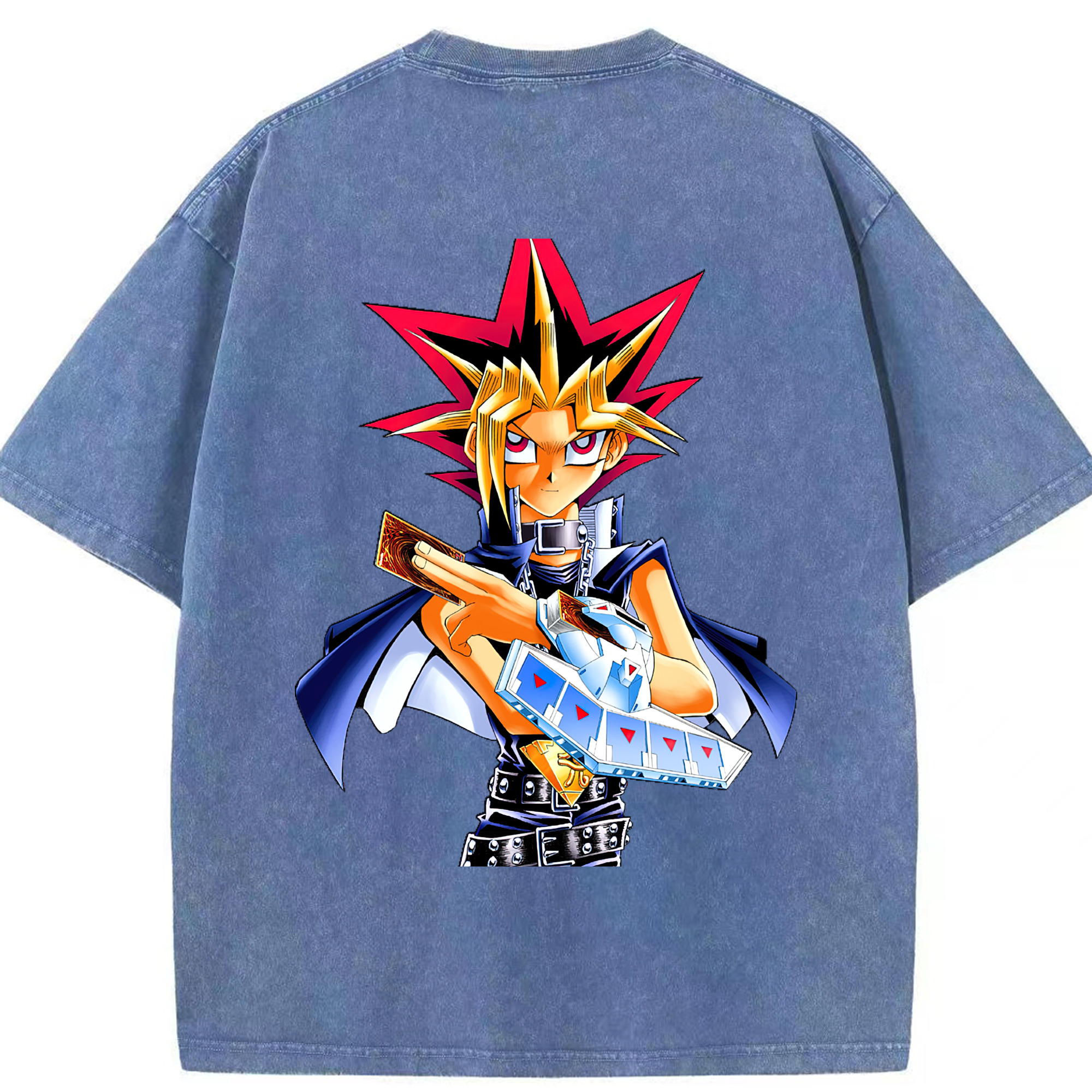 （画像用） 遊☆戯☆王 Yu-Gi-Oh! 綿100% ヴィンテージ風 半袖Tシャツ（背面プリント）