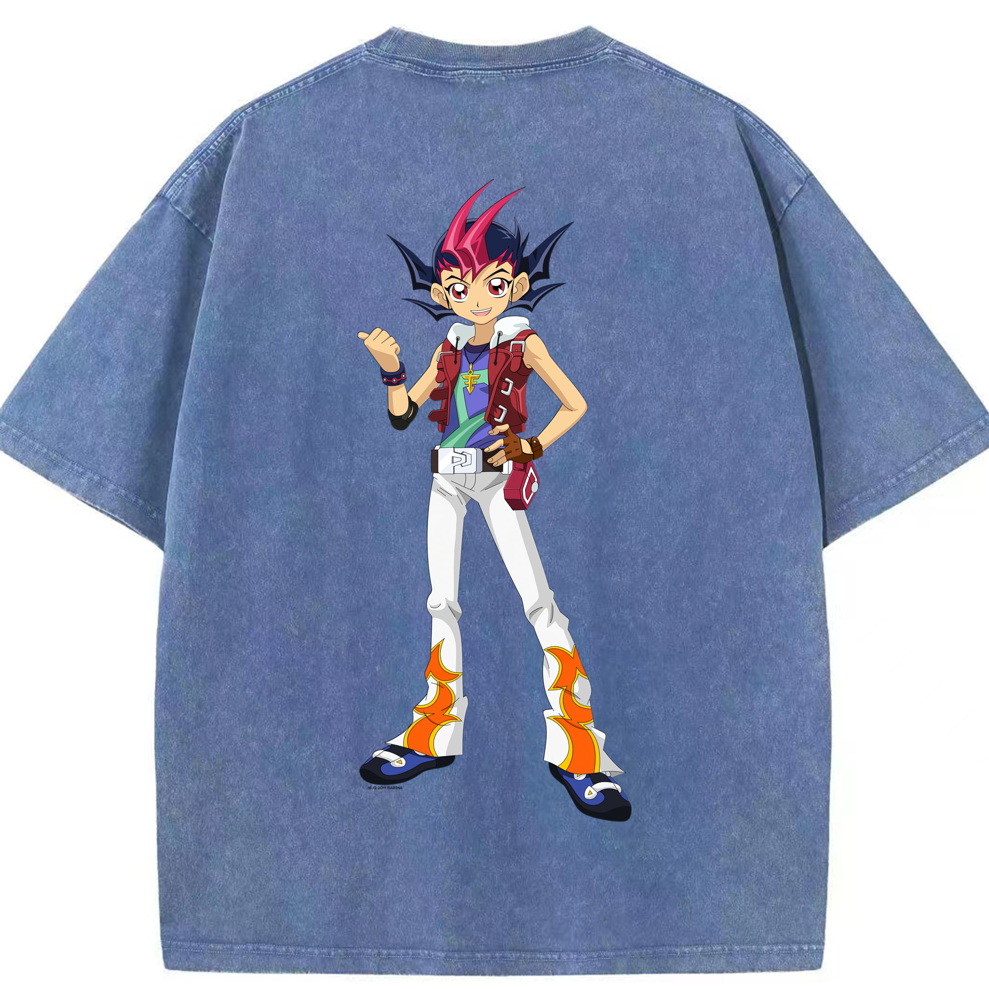 （画像用） 遊☆戯☆王 Yu-Gi-Oh! 綿100% ヴィンテージ風 半袖Tシャツ（背面プリント）