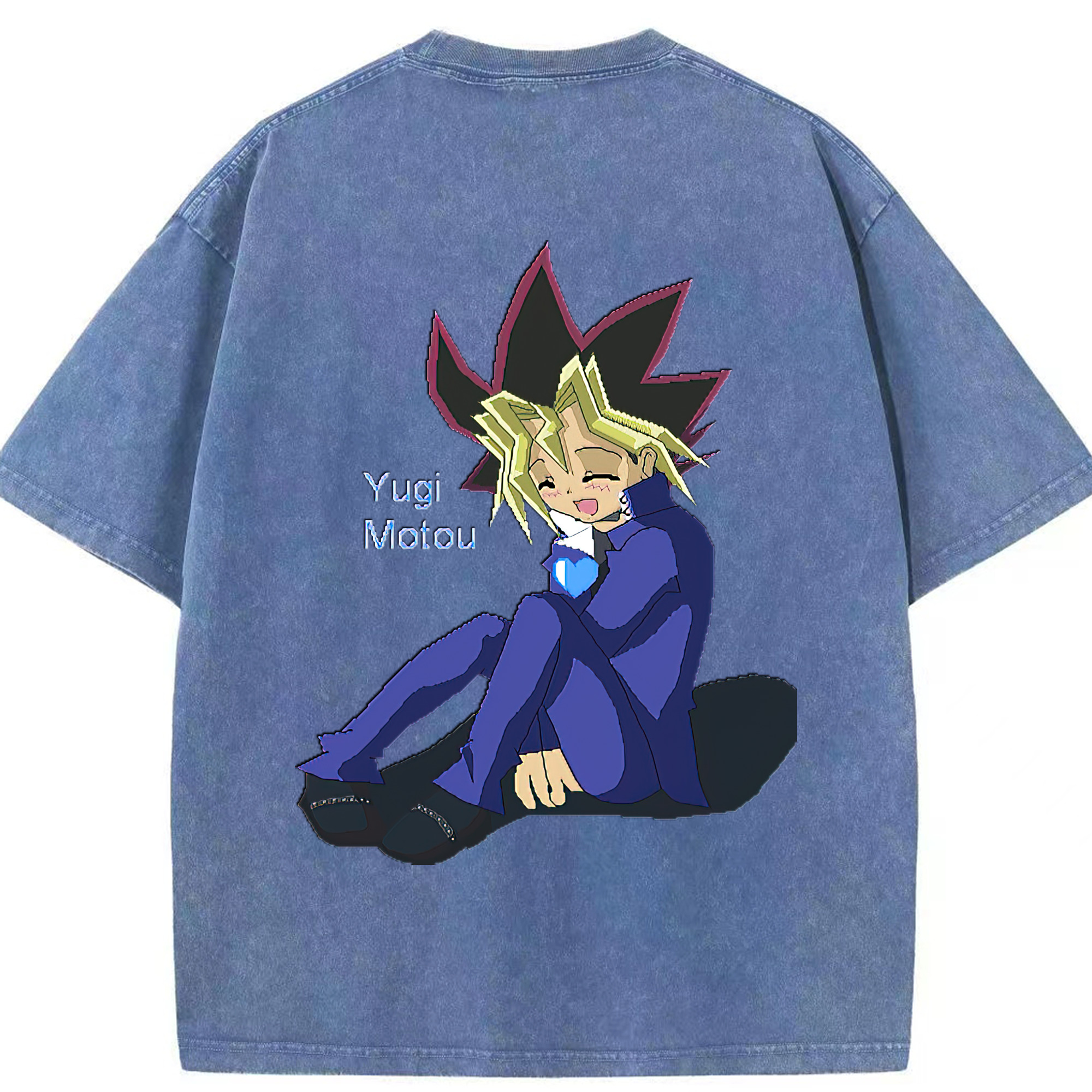 （画像用） 遊☆戯☆王 Yu-Gi-Oh! 綿100% ヴィンテージ風 半袖Tシャツ（背面プリント）