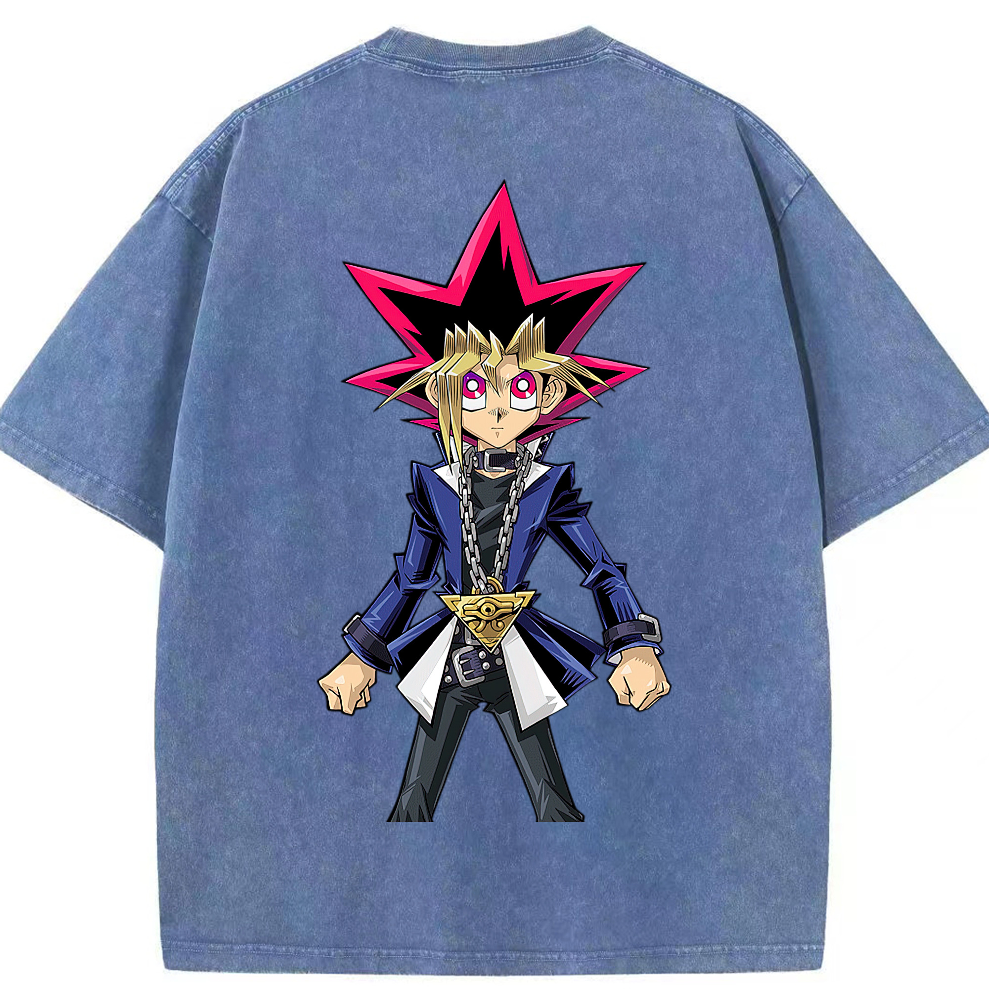 （画像用） 遊☆戯☆王 Yu-Gi-Oh! 綿100% ヴィンテージ風 半袖Tシャツ（背面プリント）