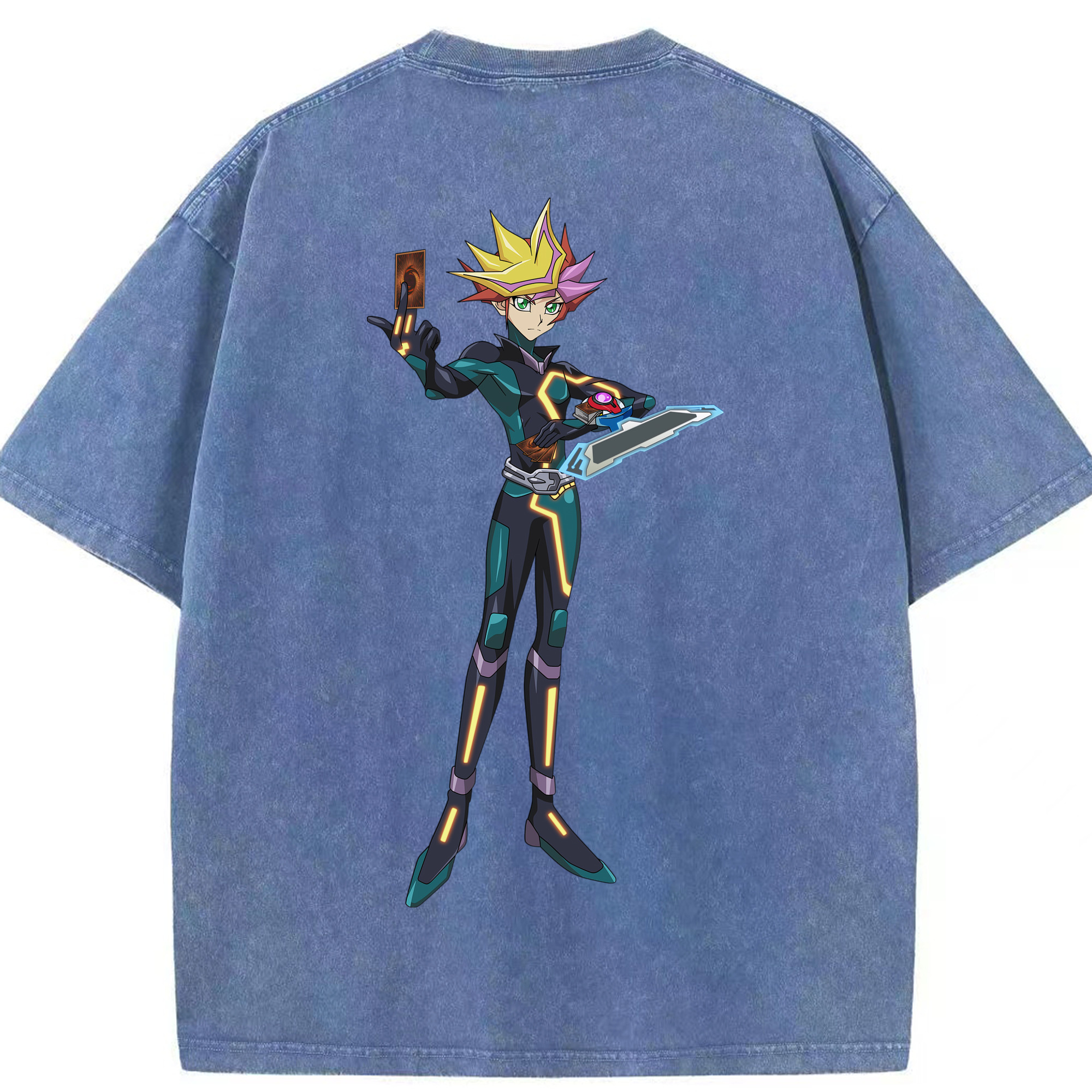 （画像用） 遊☆戯☆王 Yu-Gi-Oh! 綿100% ヴィンテージ風 半袖Tシャツ（背面プリント）