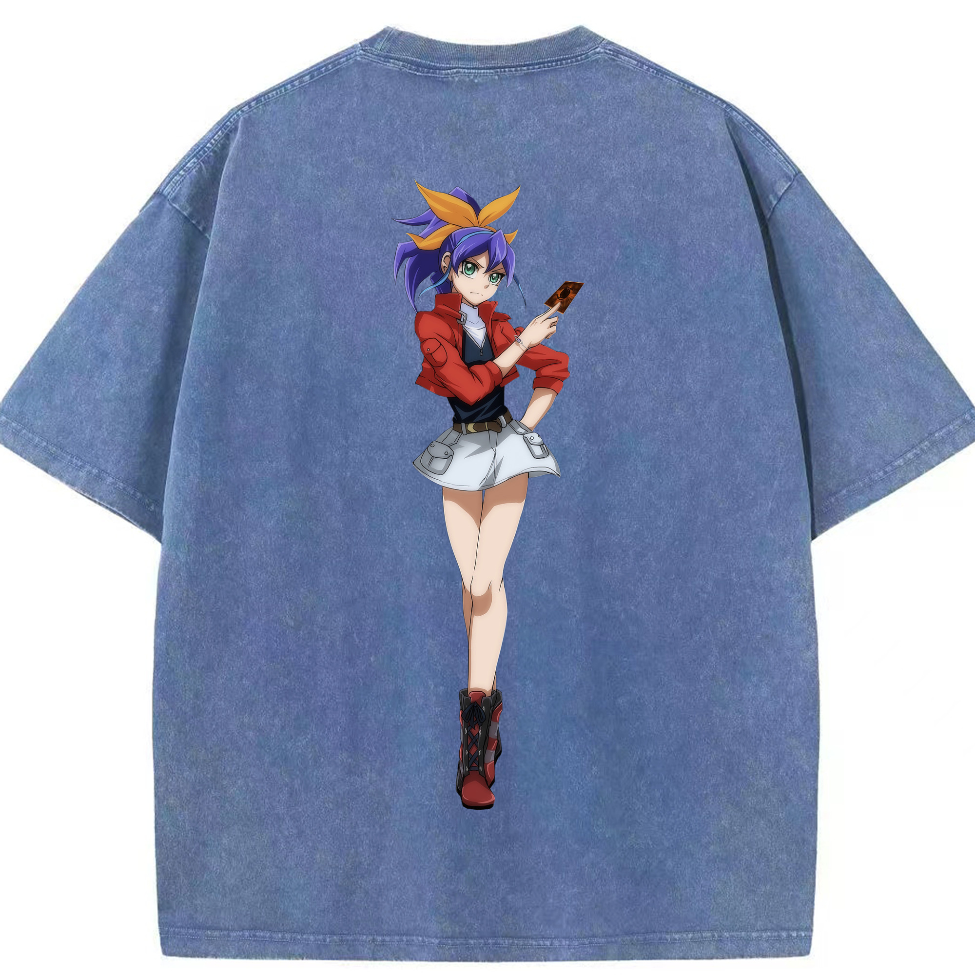（画像用） 遊☆戯☆王 Yu-Gi-Oh! 綿100% ヴィンテージ風 半袖Tシャツ（背面プリント）