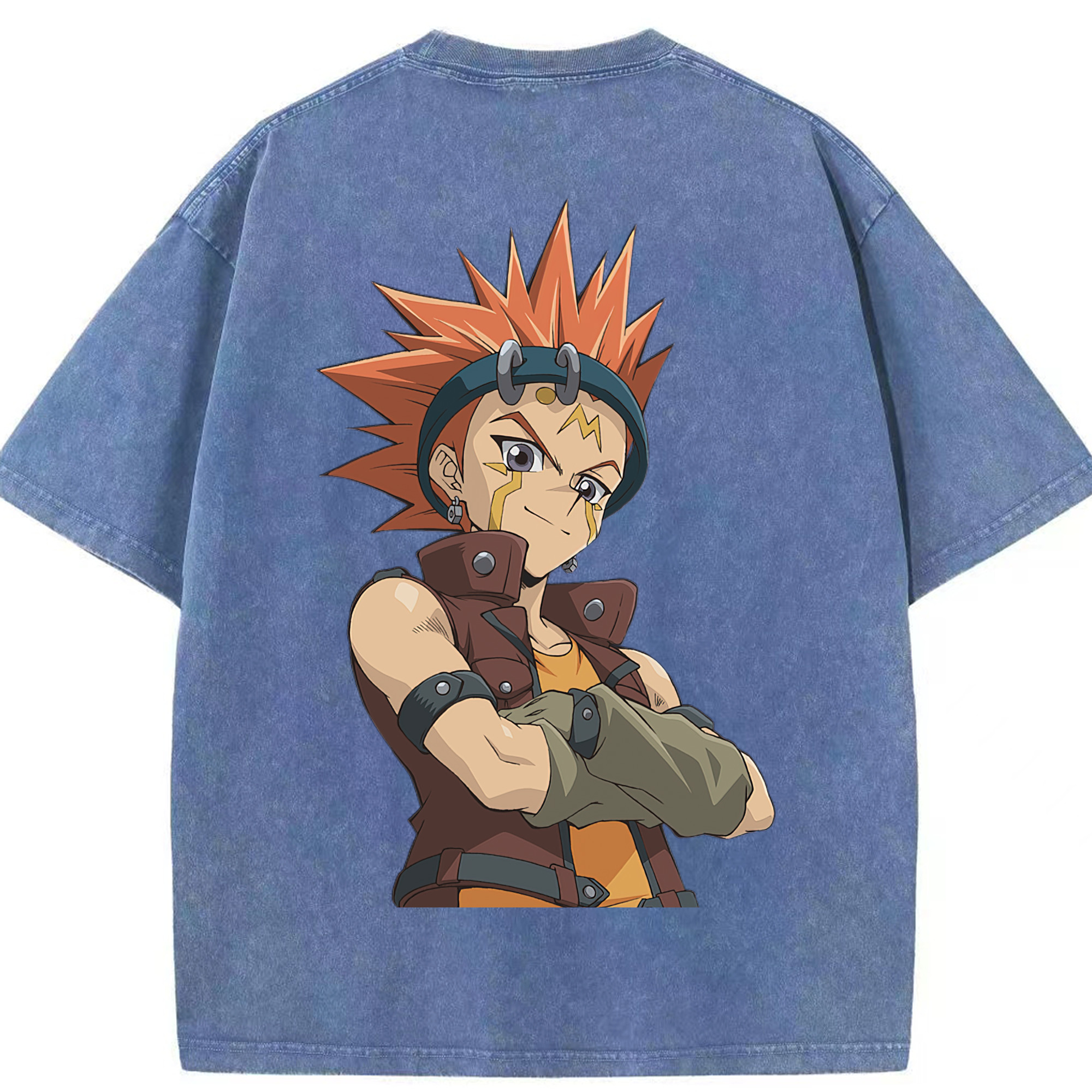 （画像用） 遊☆戯☆王 Yu-Gi-Oh! 綿100% ヴィンテージ風 半袖Tシャツ（背面プリント）