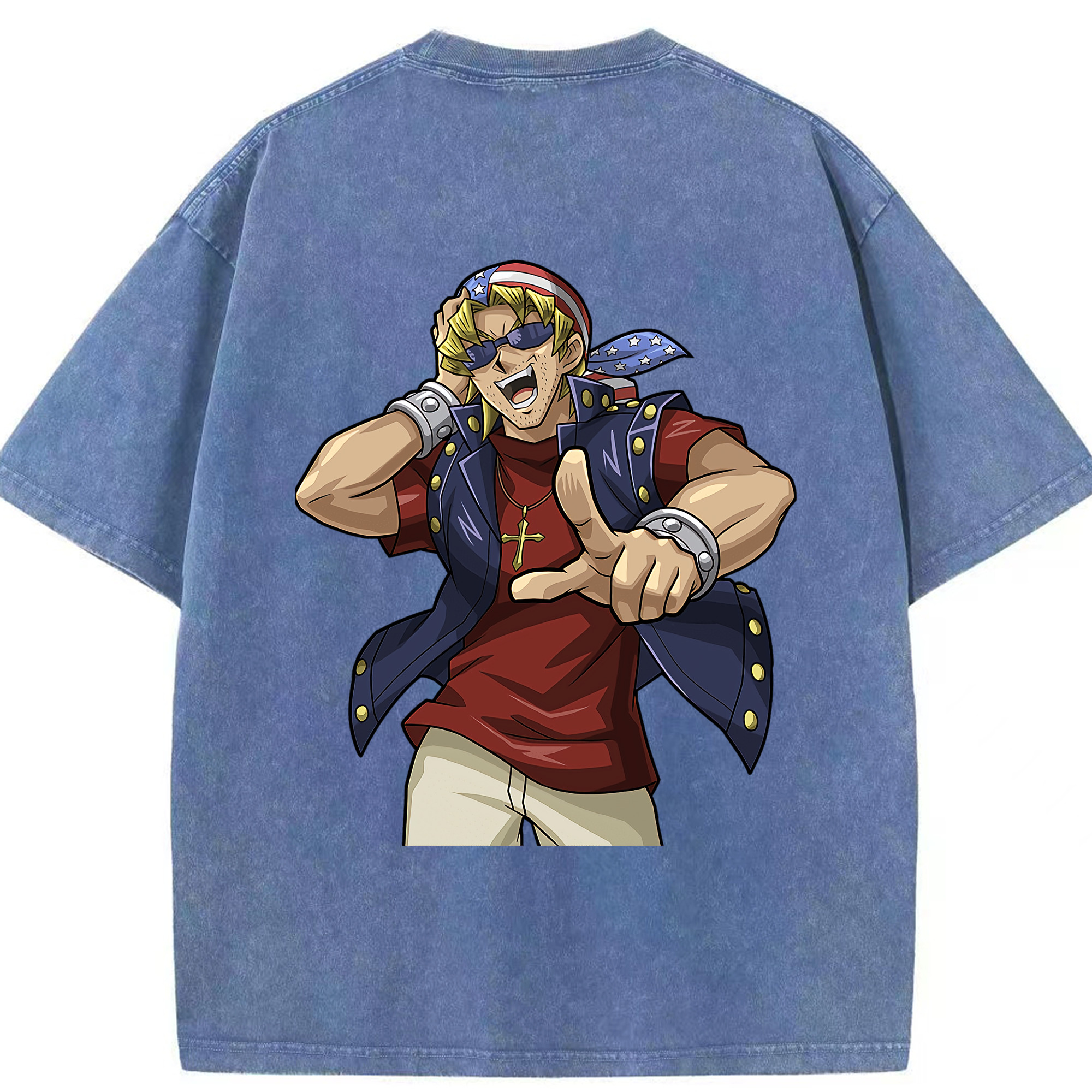 （画像用） 遊☆戯☆王 Yu-Gi-Oh! 綿100% ヴィンテージ風 半袖Tシャツ（背面プリント）