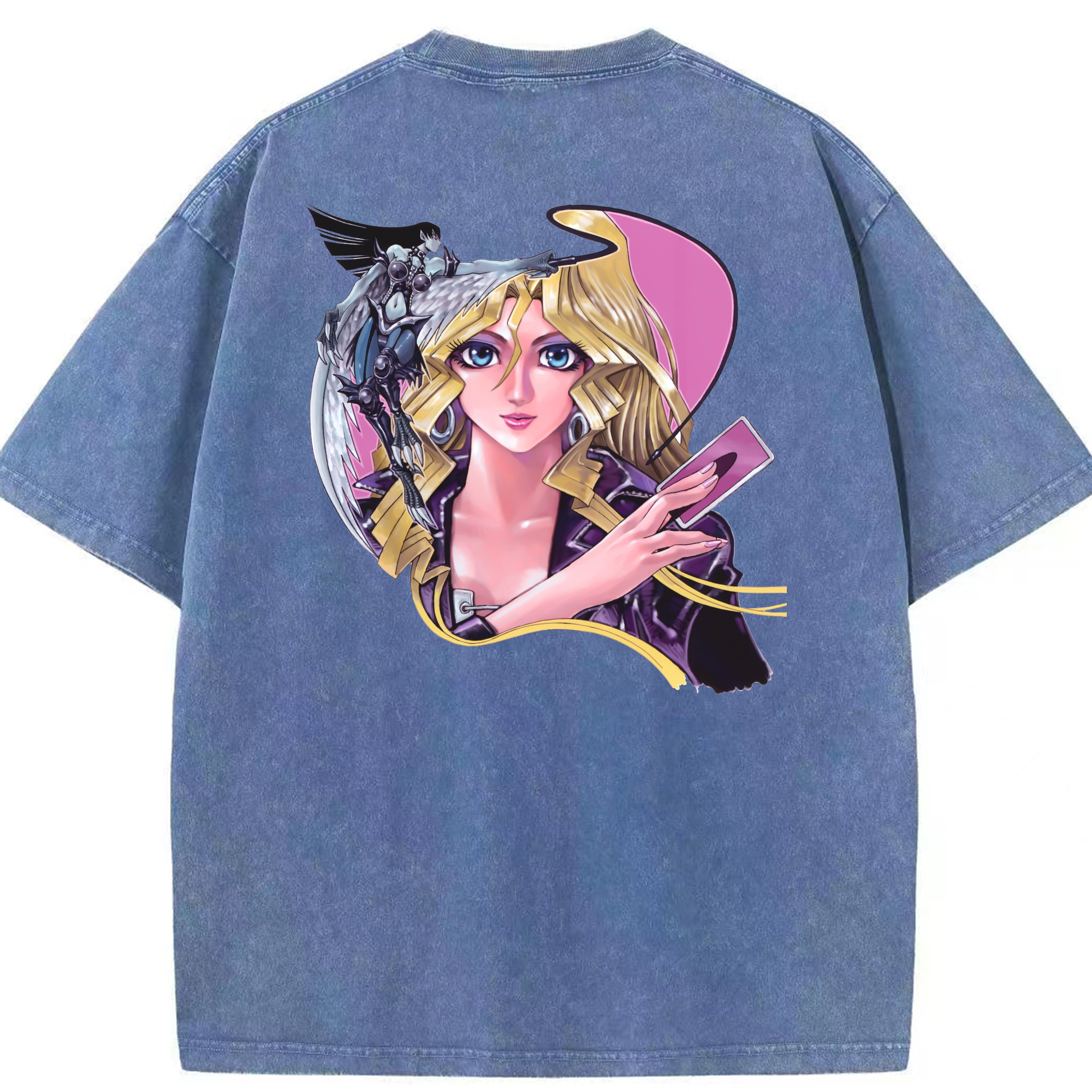 （画像用） 遊☆戯☆王 Yu-Gi-Oh! 綿100% ヴィンテージ風 半袖Tシャツ（背面プリント）