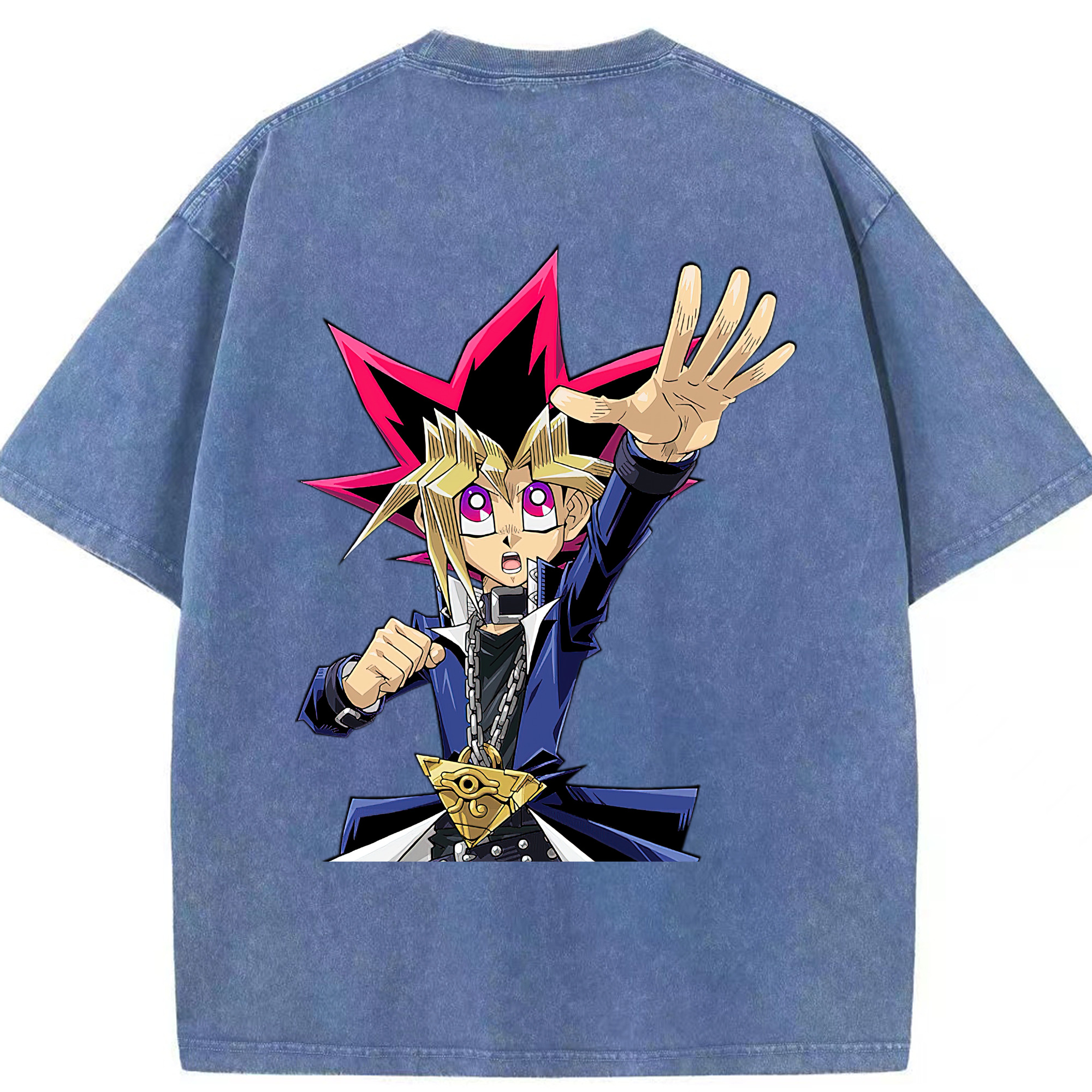 （画像用） 遊☆戯☆王 Yu-Gi-Oh! 綿100% ヴィンテージ風 半袖Tシャツ（背面プリント）