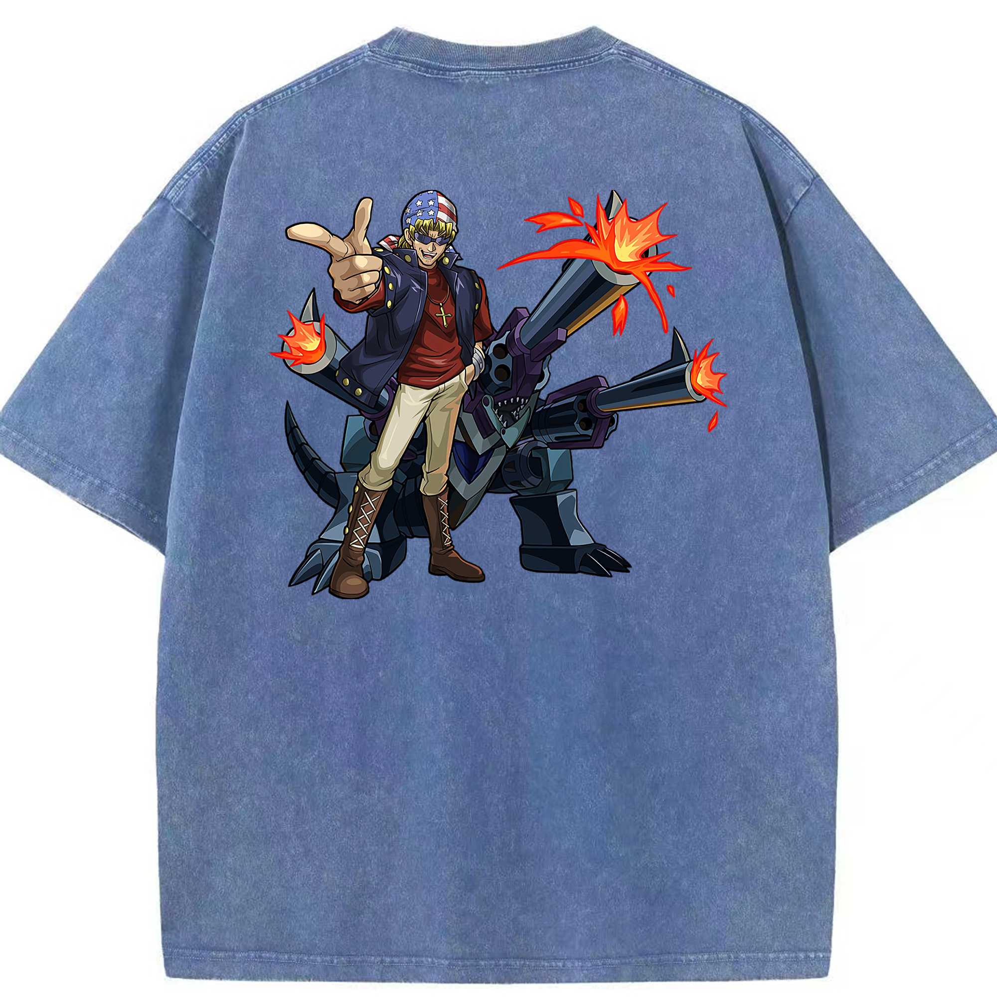 （画像用） 遊☆戯☆王 Yu-Gi-Oh! 綿100% ヴィンテージ風 半袖Tシャツ（背面プリント）