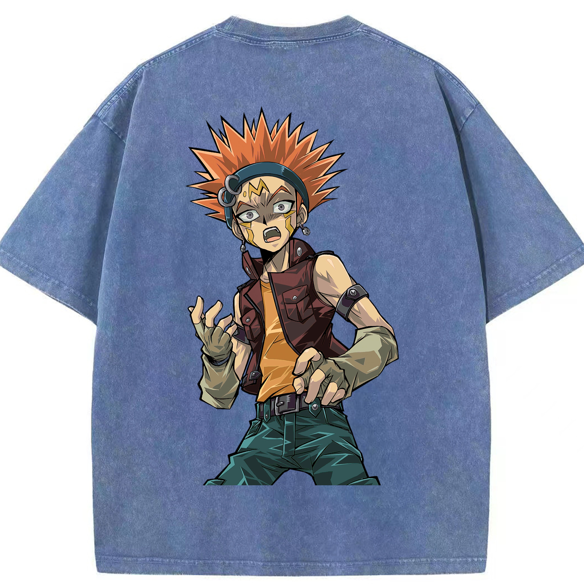 （画像用） 遊☆戯☆王 Yu-Gi-Oh! 綿100% ヴィンテージ風 半袖Tシャツ（背面プリント）