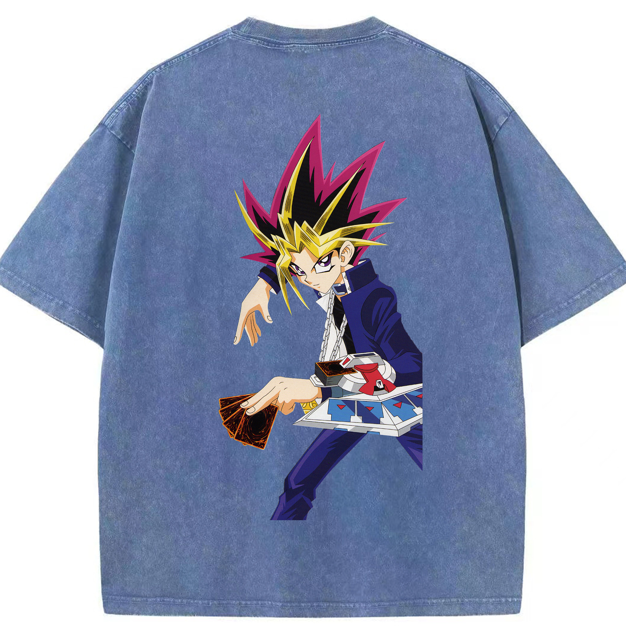 （画像用） 遊☆戯☆王 Yu-Gi-Oh! 綿100% ヴィンテージ風 半袖Tシャツ（背面プリント）