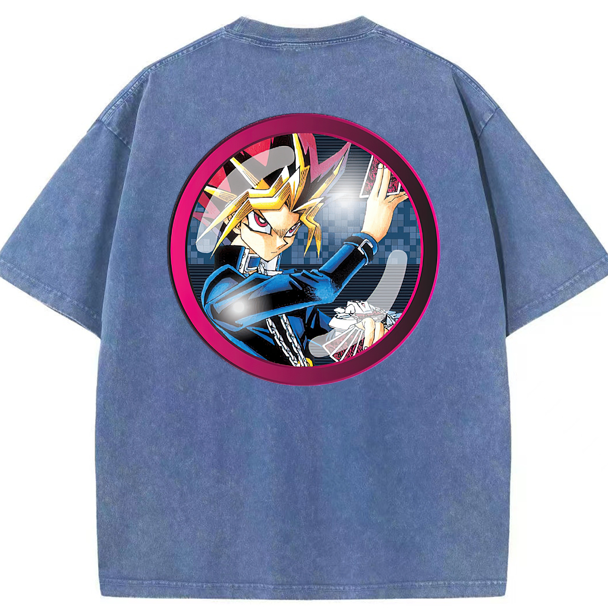 （画像用） 遊☆戯☆王 Yu-Gi-Oh! 綿100% ヴィンテージ風 半袖Tシャツ（背面プリント）